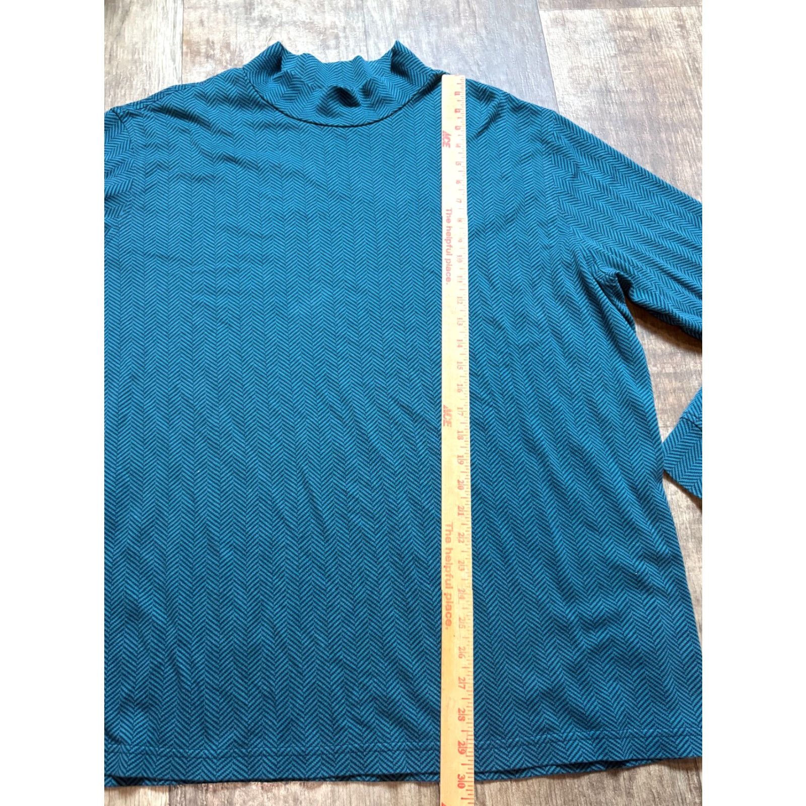 Lands' End Lands' End Shirt Womens XXL Blue Zig Zag Pattern Long Sleeve Top Size XXL / US 16-18 / IT 52-54 - 2 Thumbnail