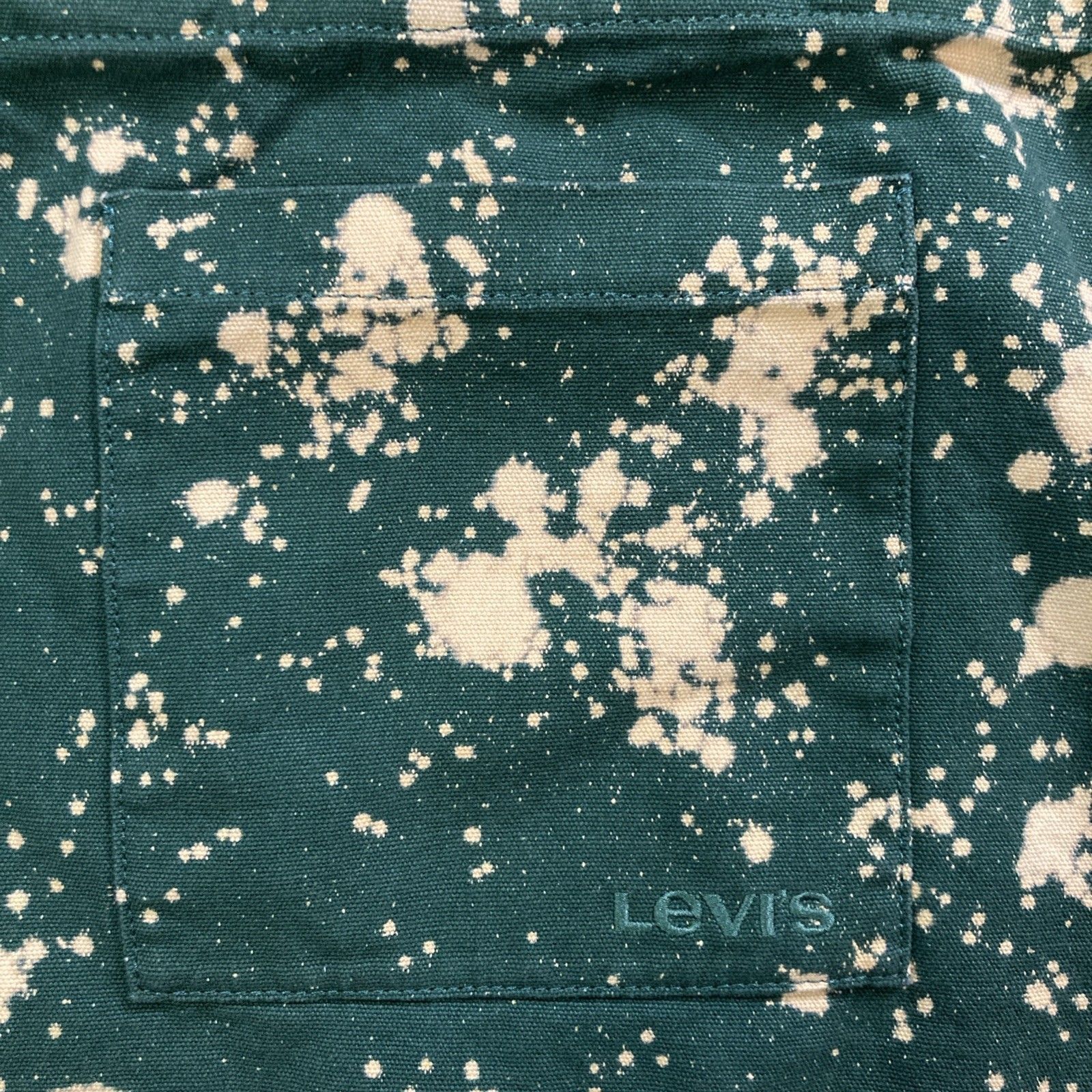 Levi's Levis Denim Green Customized Bleached Tote Bag With Pockets Size ONE SIZE - 6 Thumbnail