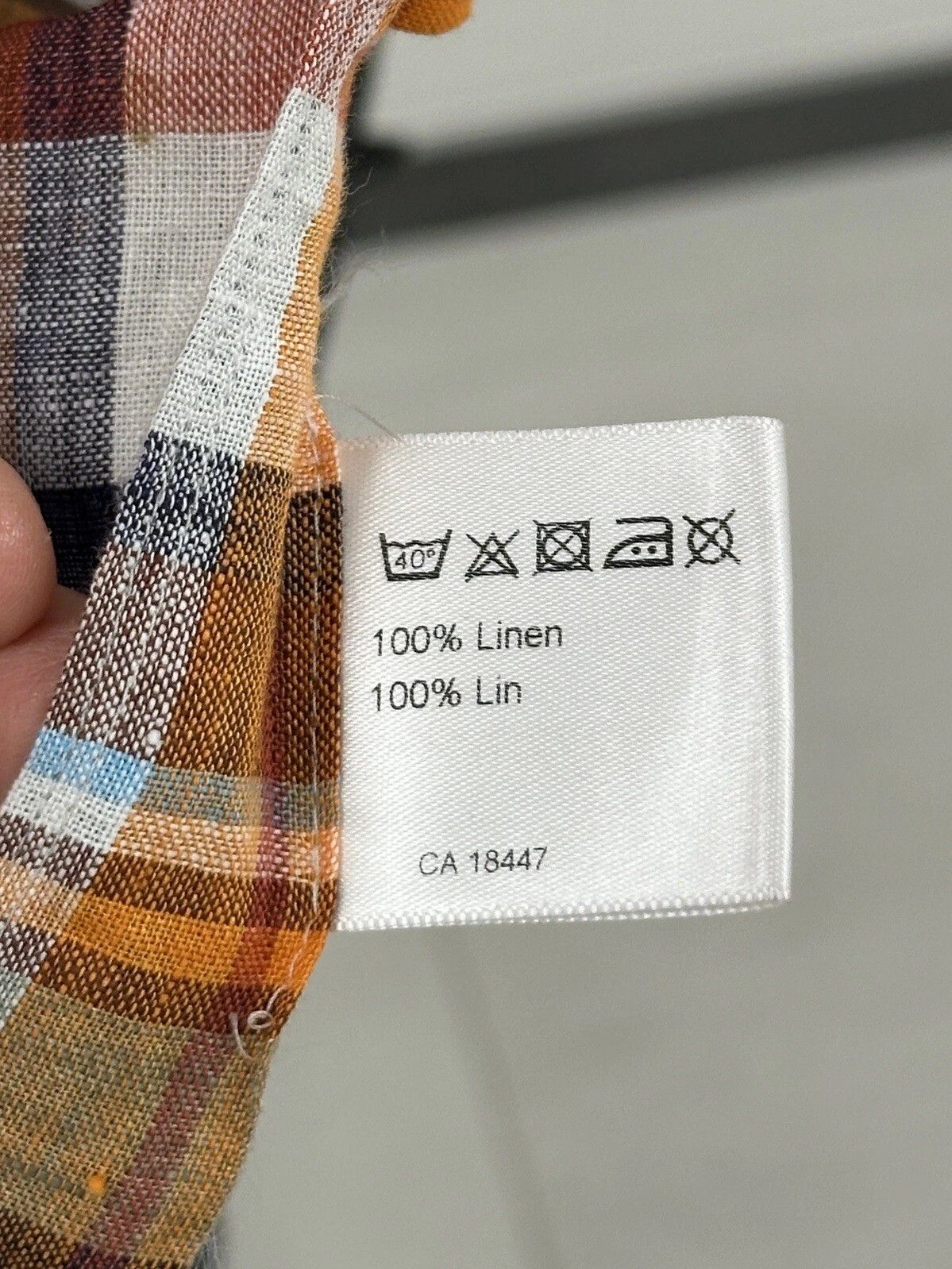 Strenstroms Stenströms Stenstroms Linen Plaid Checked Shirt Mens Buttons Size US L / EU 52-54 / 3 - 11 Thumbnail