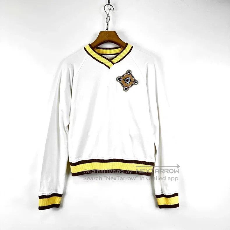 Hermes Hermes White women's V-neck chest embroidered logo letter Size XS / US 0-2 / IT 36-38 - 1 Thumbnail