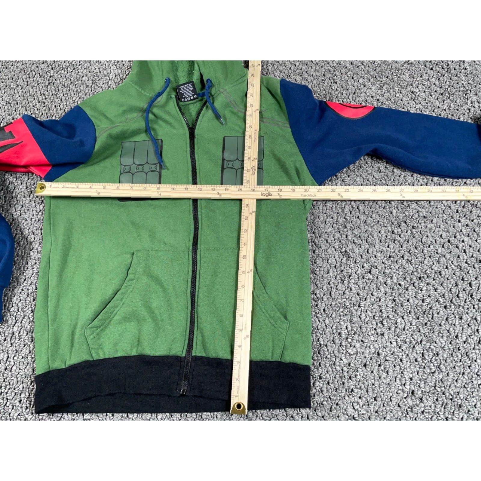Vintage Naruto Hoodie Adult Medium Green Full Zip Sweatshirt 2007 90s Retro Anime Graphic Print Mens Size US M / EU 48-50 / 2 - 5 Thumbnail