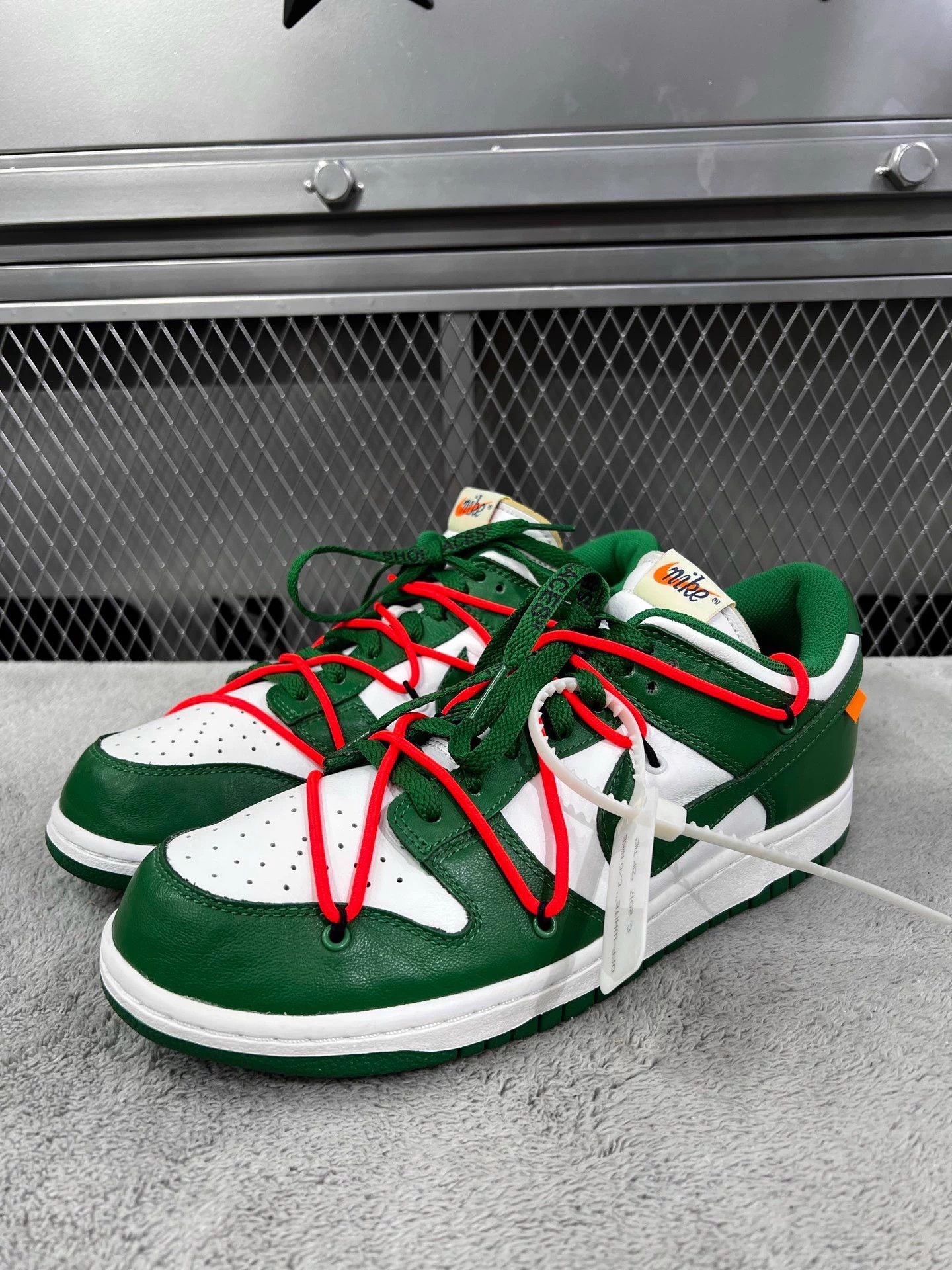 Nike OFF-WHITE x Nike Dunk White Green Like New Size 45 Size US 12 / EU 45 - 1 Thumbnail