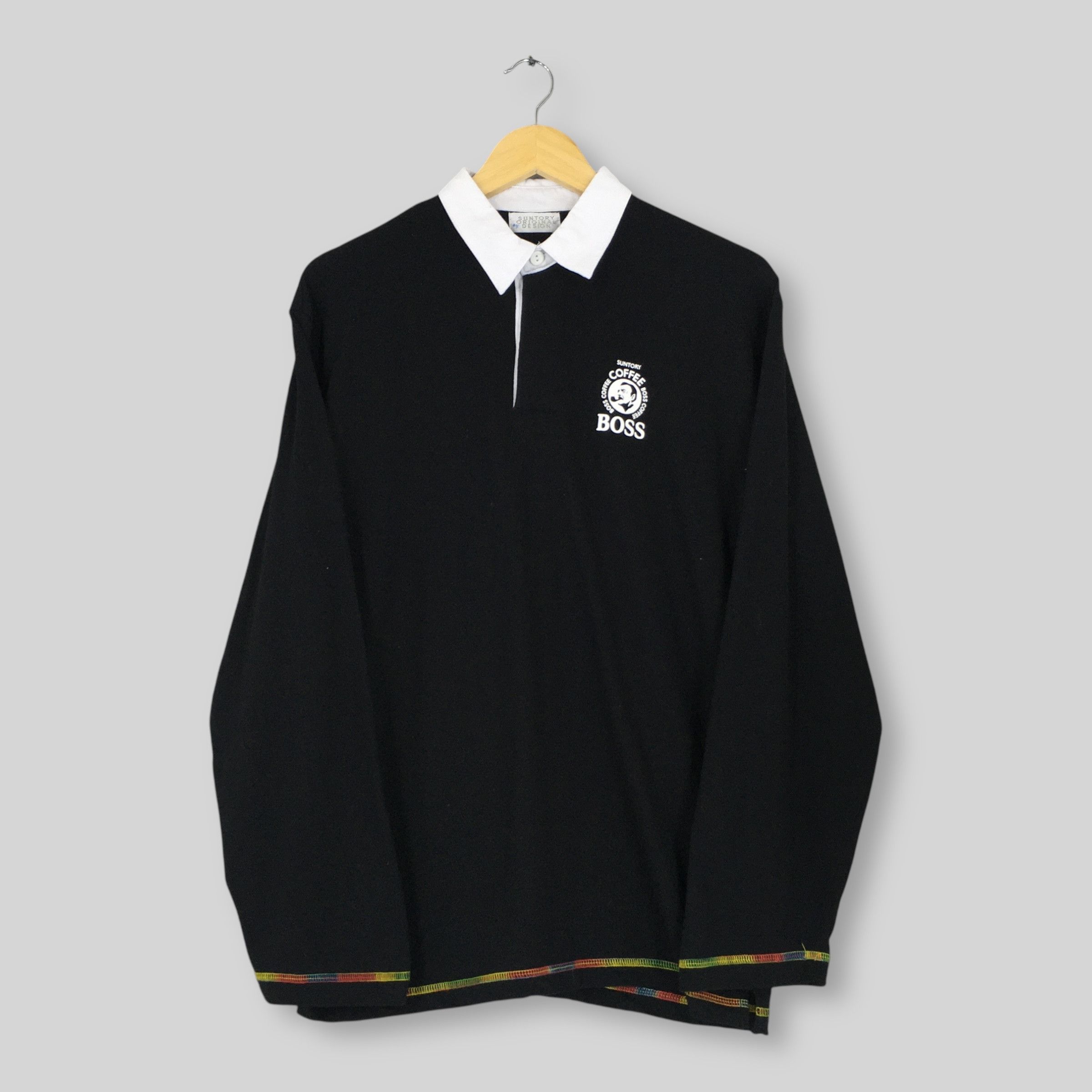 Other Vintage 90s Suntory Boss Coffee Polo Rugby Shirt Medium Size US M / EU 48-50 / 2 - 1 Thumbnail