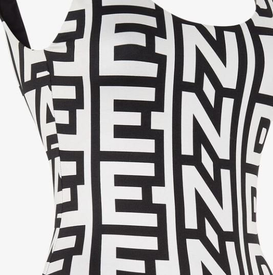 Fendi o1loc1c0824 One Piece Swimsuit in Black/White Size 34" / US 12 / IT 48 - 3 Thumbnail