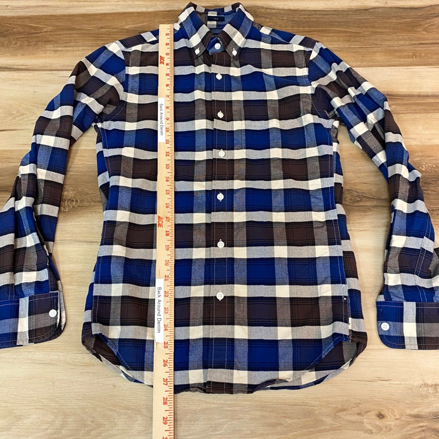 J.Crew J.Crew Oxford Shirt Mens XS Slim Fit Blue Brown Plaid Button Down Casual Shirt Size US XS / EU 42 / 0 - 5 Thumbnail