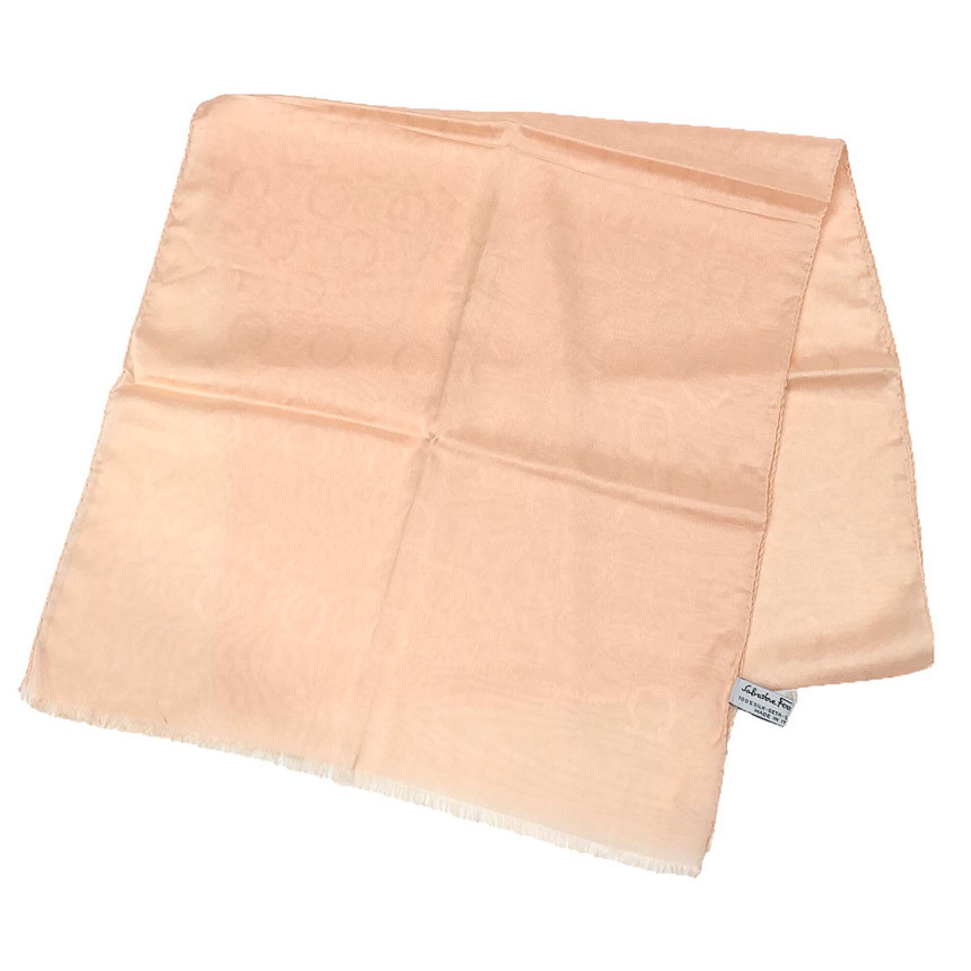 Salvatore Ferragamo Salvatore Ferragamo Gancini Long Scarf/Muffler, Silk Chiffon, Light Orange Size ONE SIZE - 1 Thumbnail
