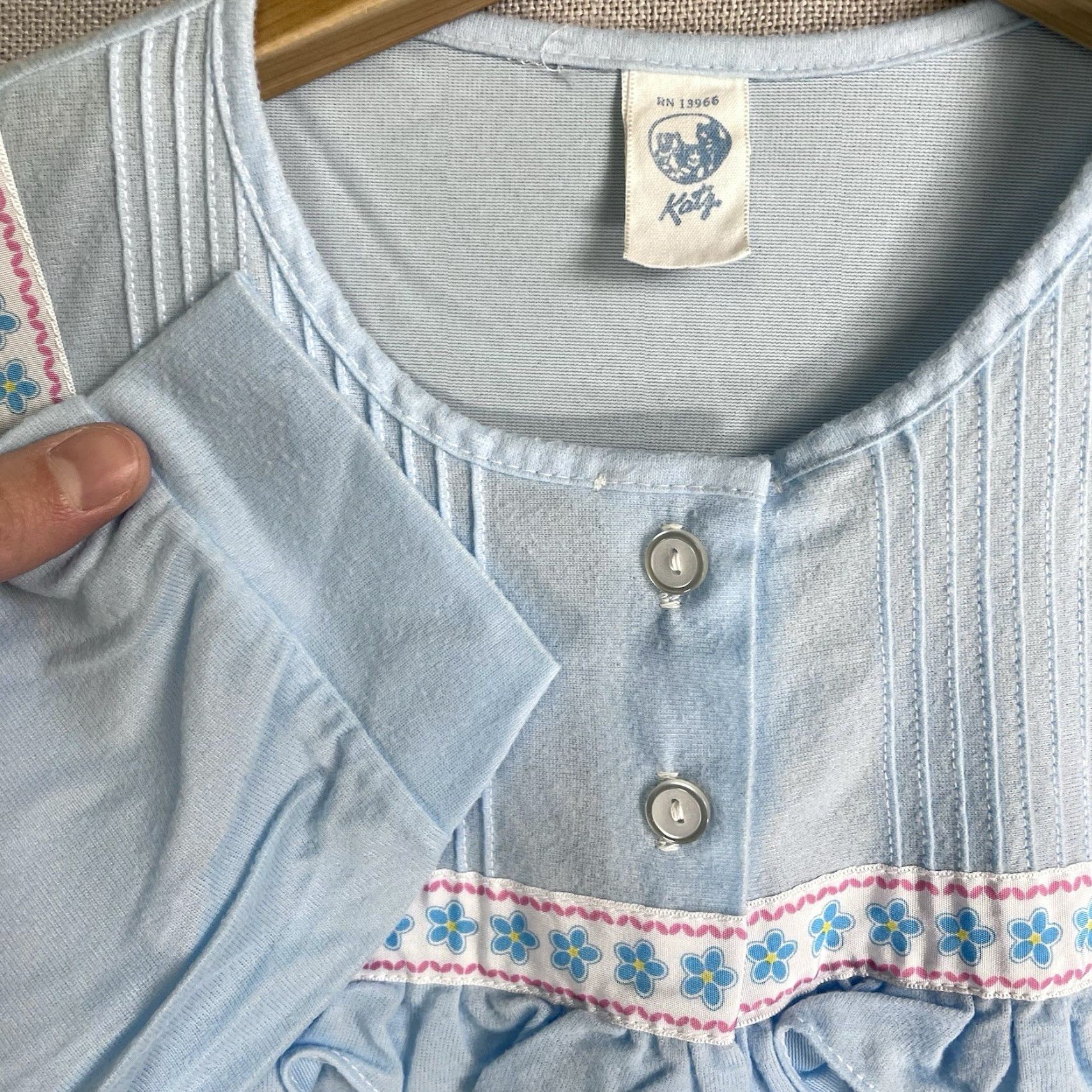 Vintage VINTAGE Katz Nightgown Gown Dress Floral Blue 70s Size S Nightgown Victorian - Katz Size S / US 4 / IT 40 - 5 Thumbnail