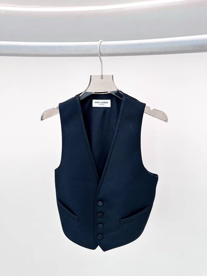 YSL Black Sleeveless Vest - dmc