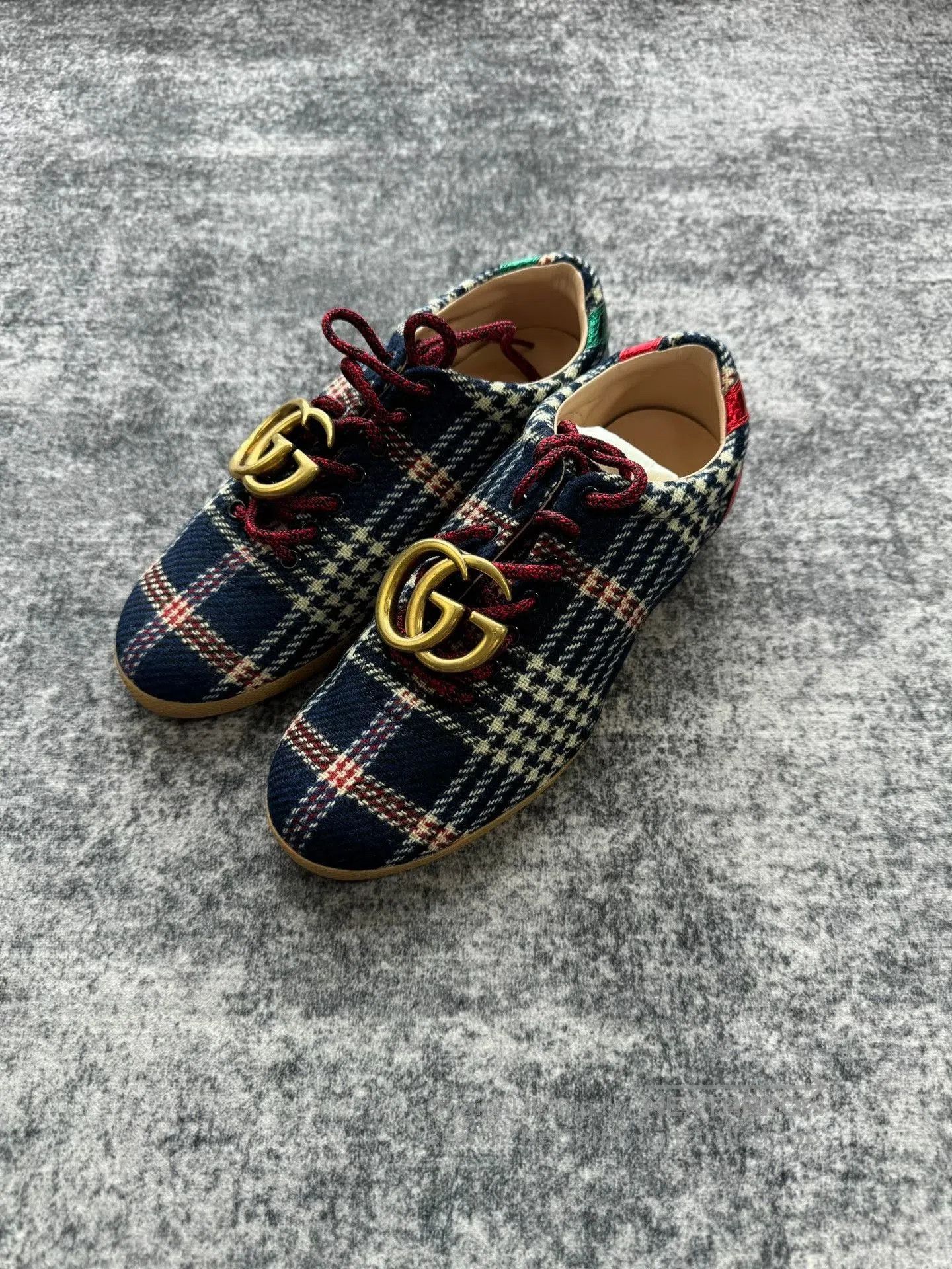 Gucci Gucci Gold Buckle Tweed Plaid Shoes. Size US 8.5 / IT 38.5 - 2 Thumbnail