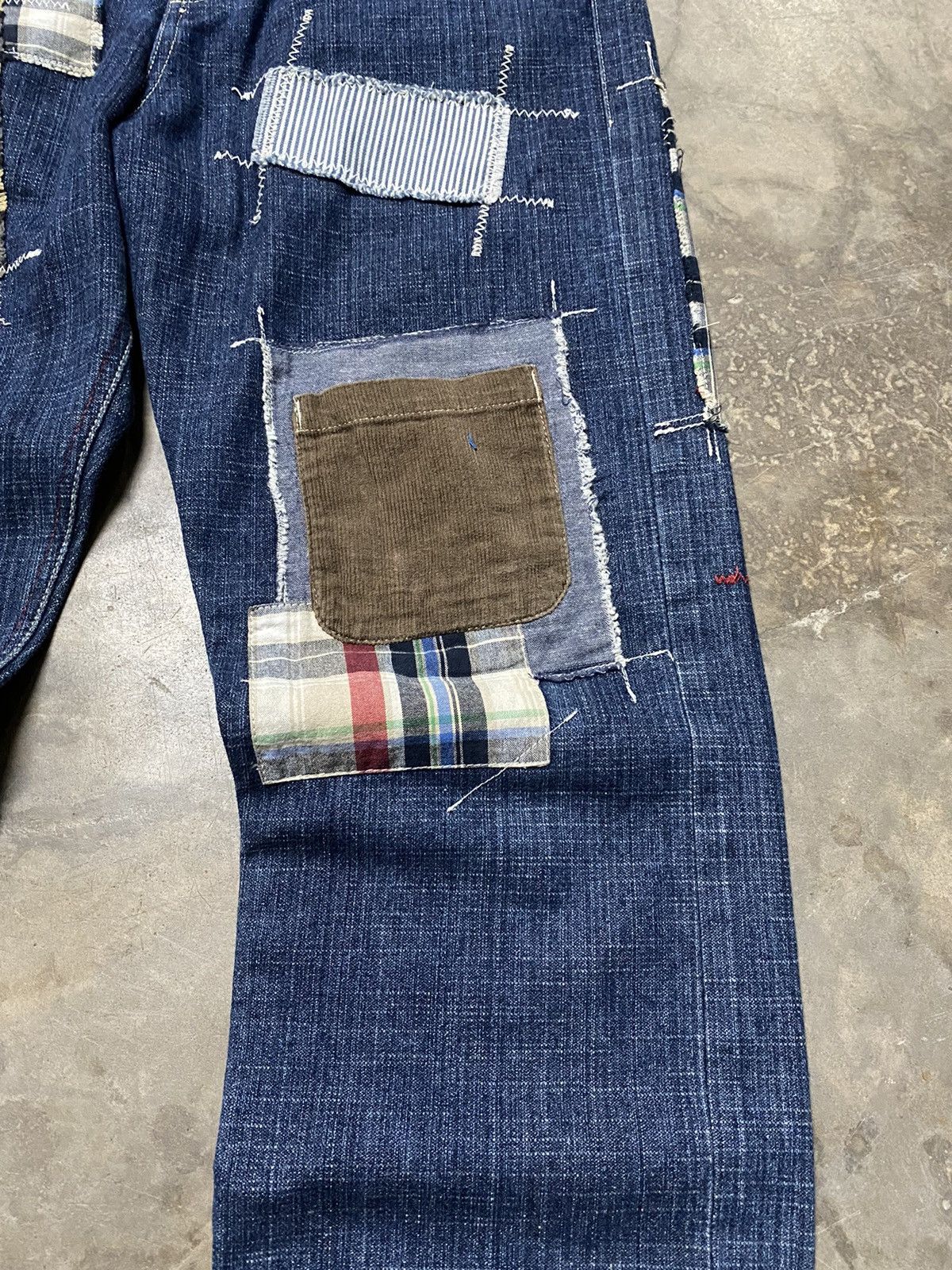 Hysteric Glamour × Japanese Brand × Tornado Mart Baggy Jeans Bandana Denim Patch Work Rockabilly Size US 31 - 7 Thumbnail