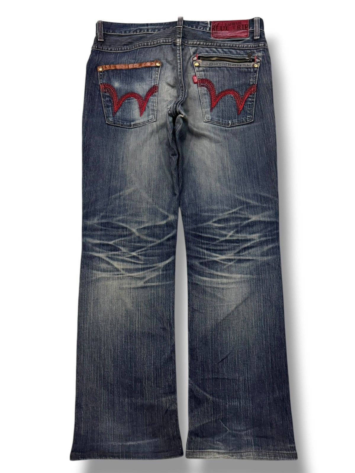 Edwin Vintage Edwin Blue Trip Japan Denim Jeans | Vintage Fade W35 Size US 35 - 3 Thumbnail