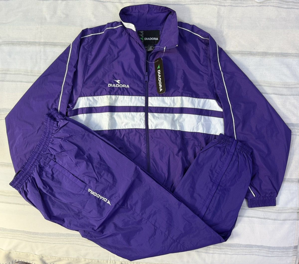Diadora Vintage 1990s Diadora Trofeo Warmup Tracksuit Purple Size M Size US M / EU 48-50 / 2 - 3 Thumbnail