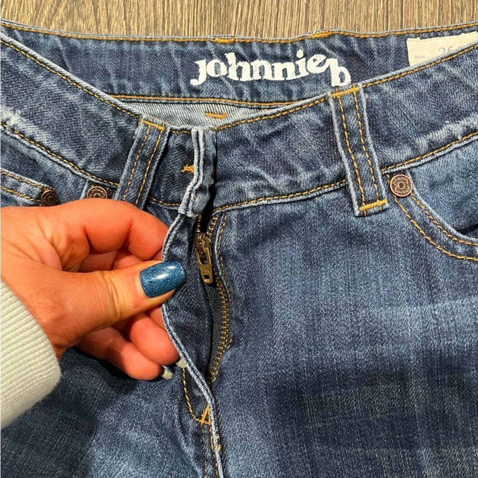& Other Stories Johnnie B Women's Straight Jean Mid-Rise Denim Blue Size 26R Size 26" / US 2 / IT 38 - 6 Thumbnail