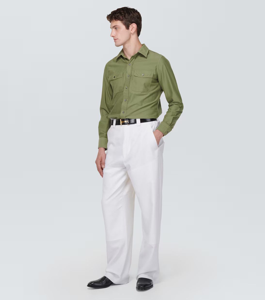Tom Ford o1y0425 Solid Color Shirt in Green Size US S / EU 44-46 / 1 - 5 Thumbnail