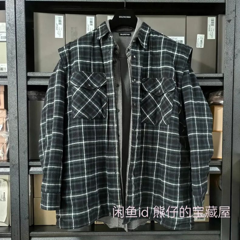 Balenciaga Balenciaga size 37 Fake two-piece checkerboard cotton-padd Size US S / EU 44-46 / 1 - 1 Thumbnail