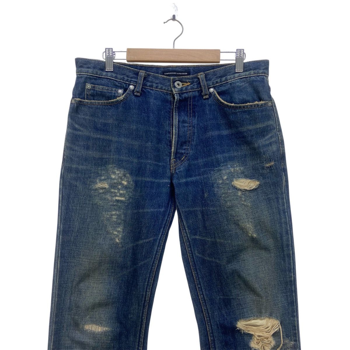 Lounge Lizard Japanese Brand Lounge Lizard Distressed Denim Size US 31 - 2 Thumbnail