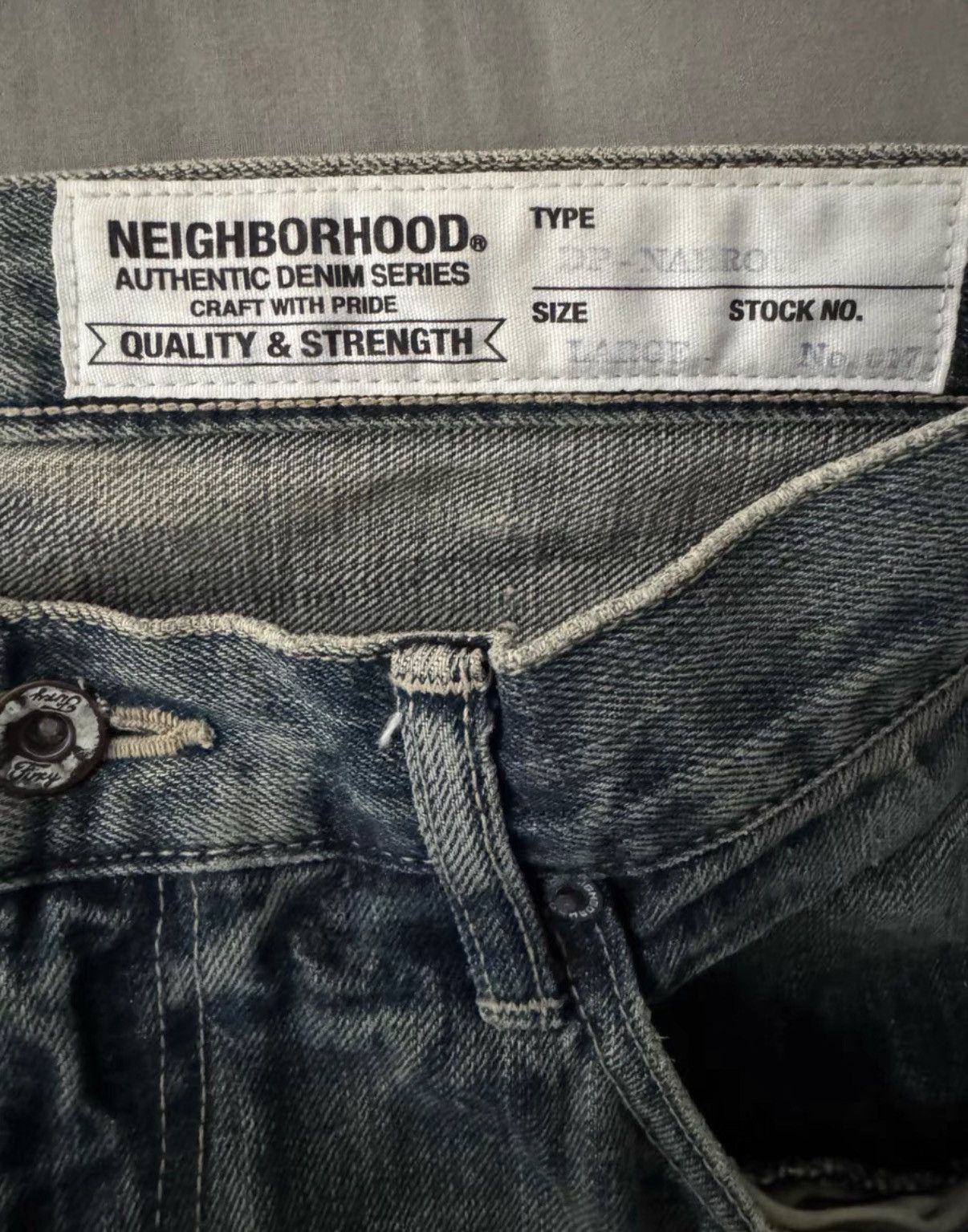 Neighborhood NEIGHBORHOOD “Oil Stained” deep narrow jeans, blue. Size US 36 / EU 52 - 4 Thumbnail