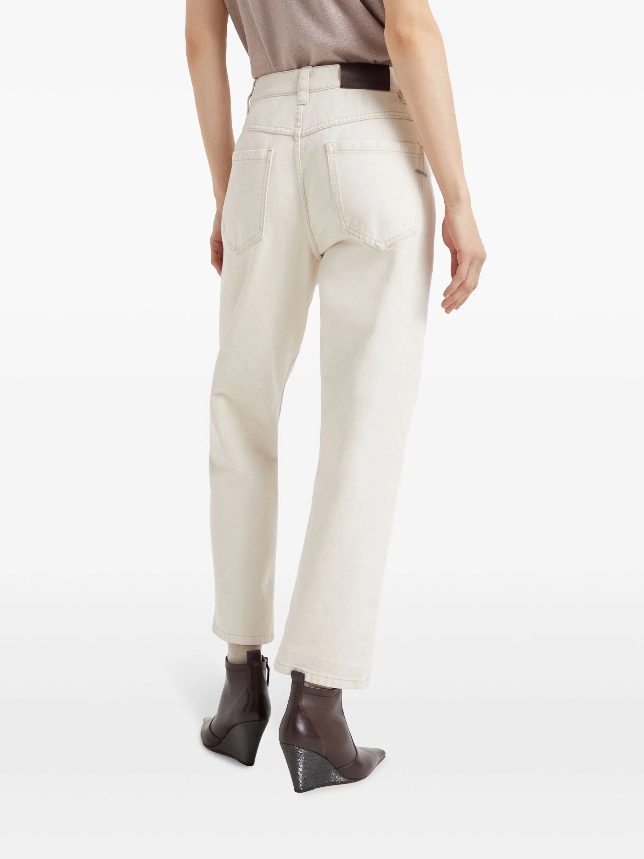 Brunello Cucinelli o1y0725 Denim Pant in Ivory Size 27" / US 4 / IT 40 - 4 Thumbnail