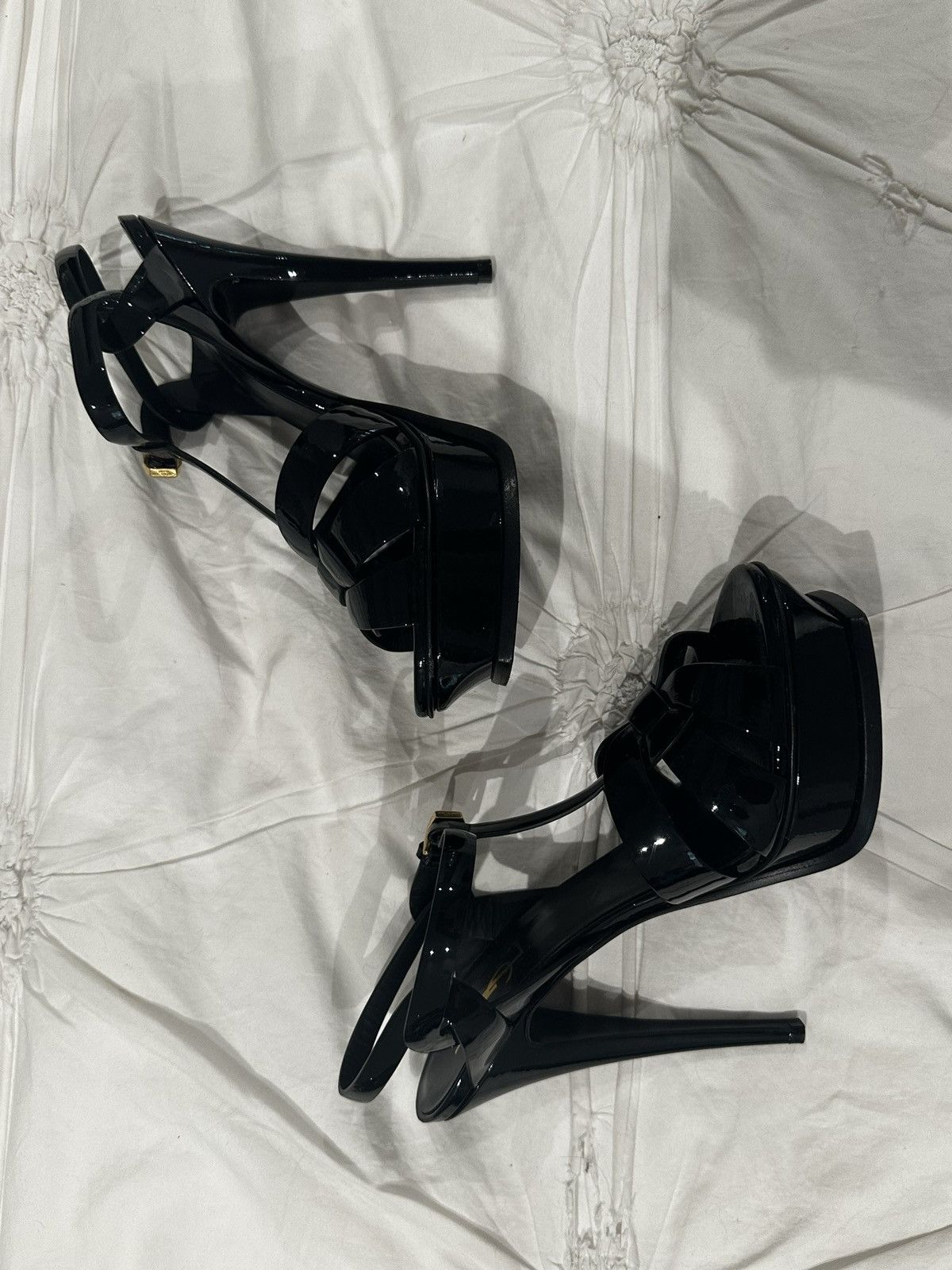 Yves Saint Laurent Saint Laurent tribute patent platform sandals Size US 10 / IT 40 - 3 Thumbnail