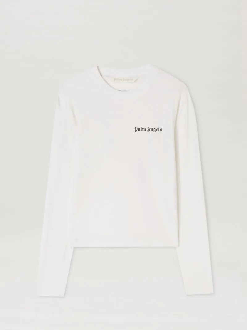 image of Palm Angels O1Mle0524 Classic Logo Slim Long-Sleeve T-Shirt In White, Women's (Size XS)