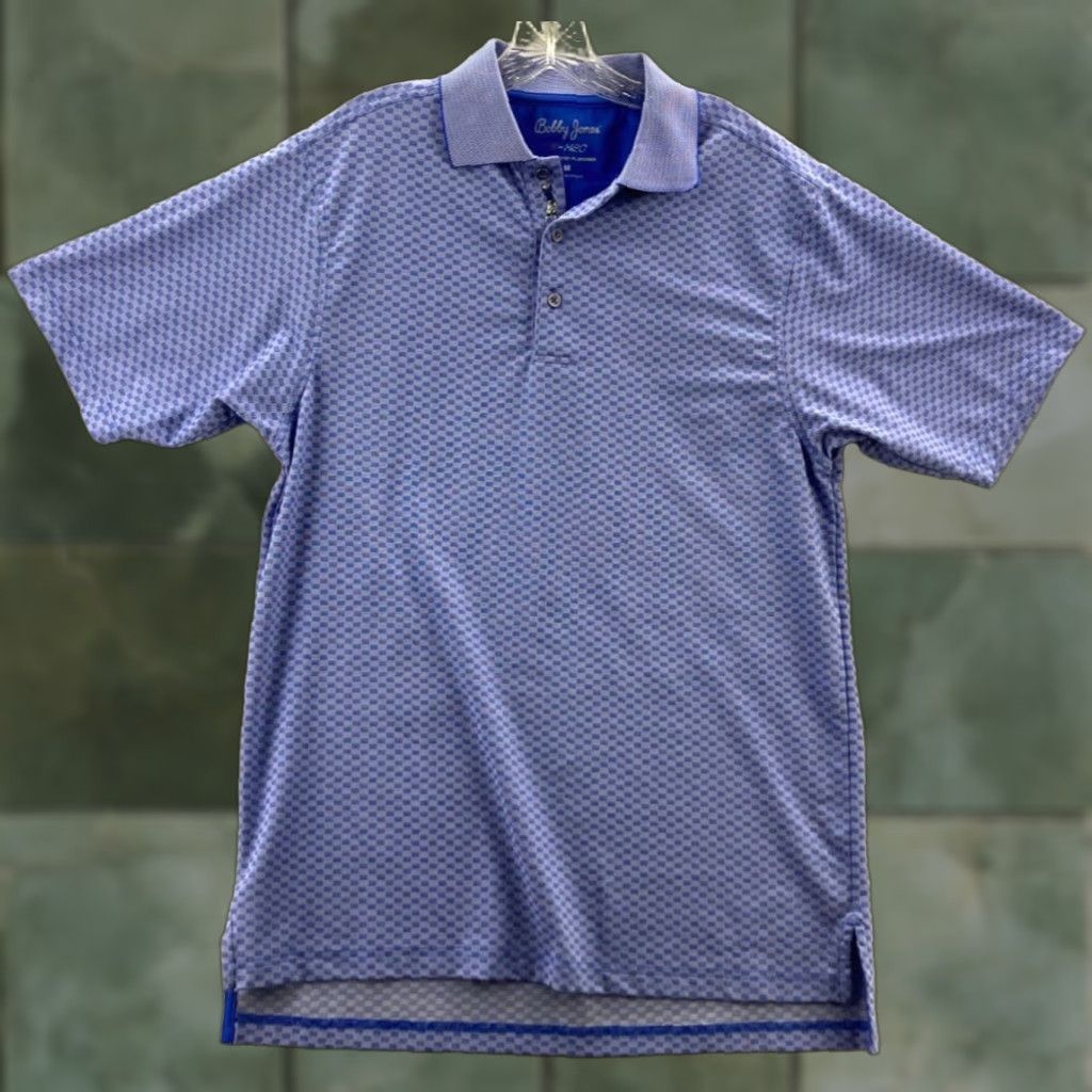 Vintage Bobby Jones Mens Blue Striped Short Sleeve Polo Shirt Medium Cotton Blend Golf Size US M / EU 48-50 / 2 - 1 Thumbnail