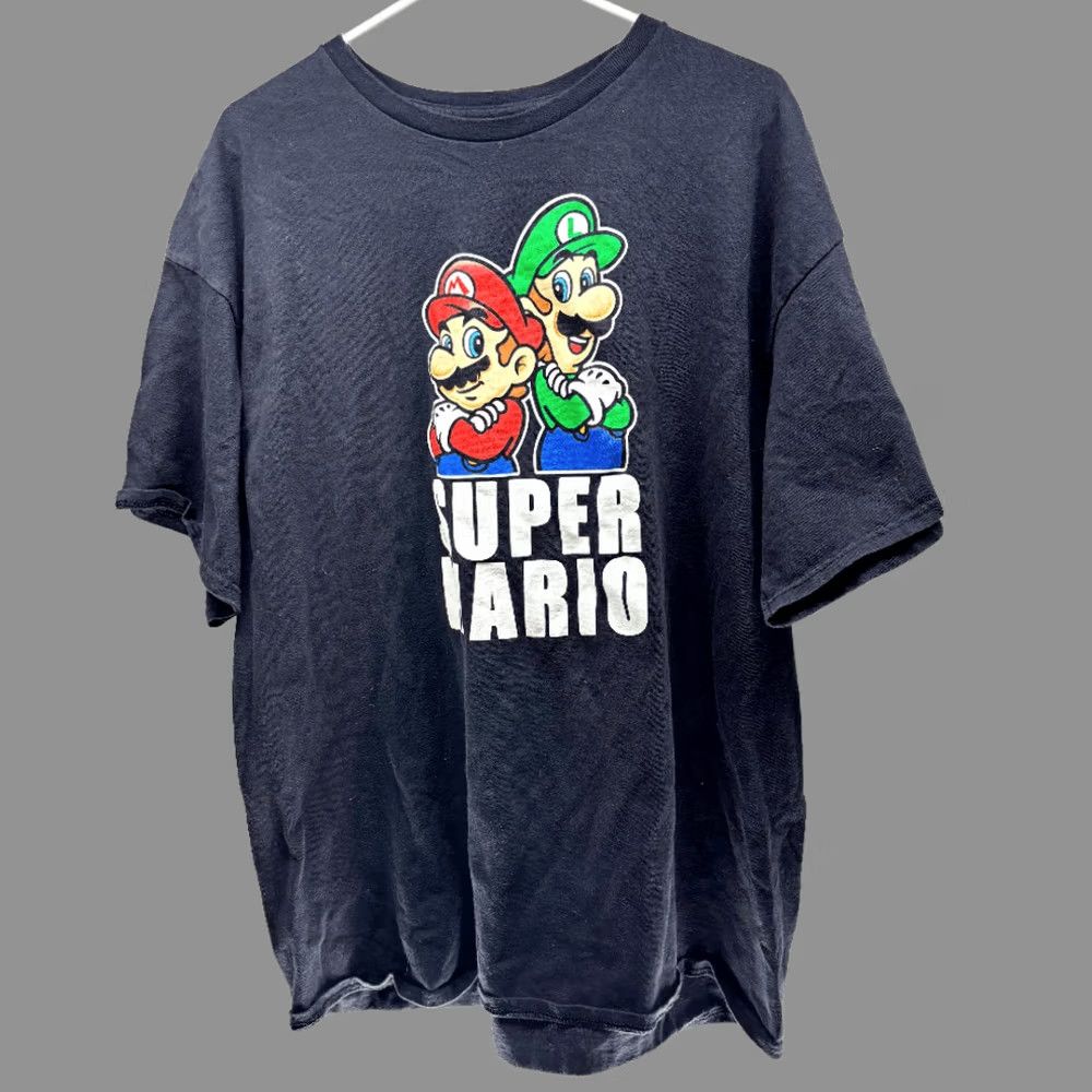 Nintendo Shirt Adult 2XL Black Super Mario Brothers Luigi Graphic Print 2014, Men's (Size Xxl)
