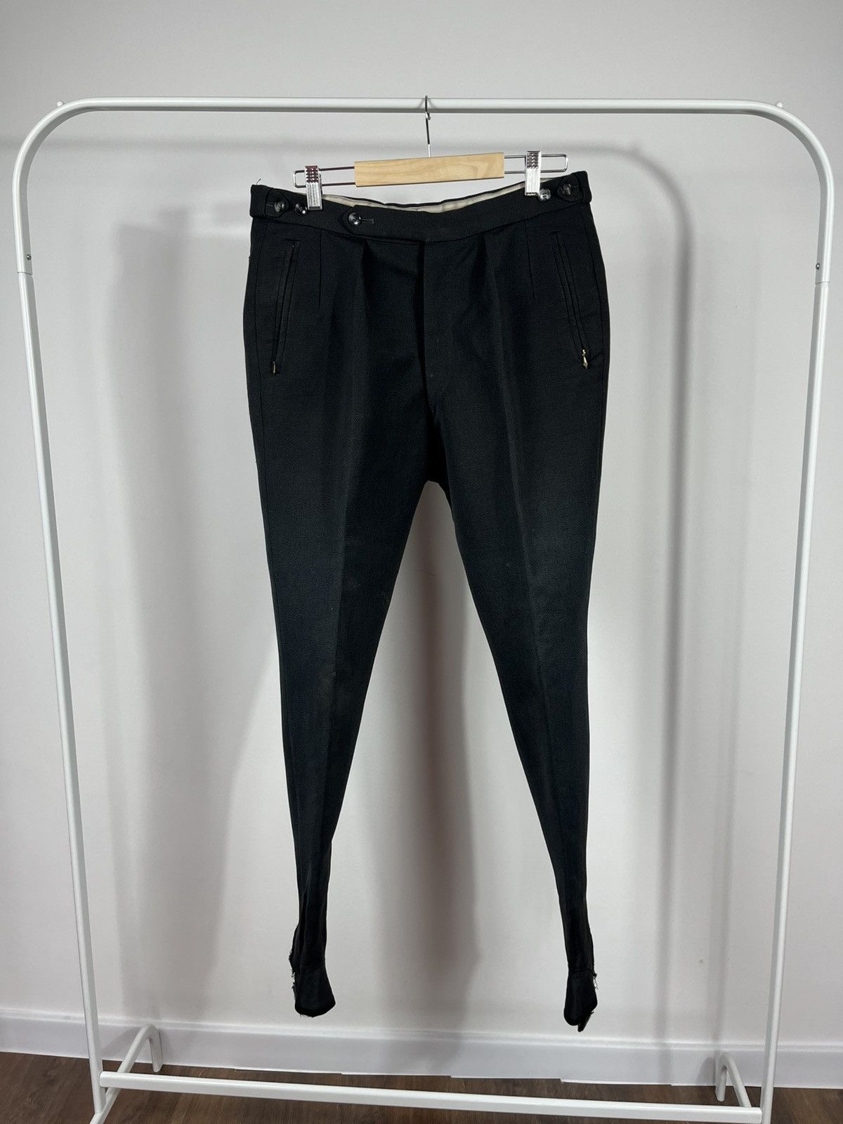 Vintage Vintage Military Riding Pants With Stirrup-Style Hem Black Size US 32 / EU 48 - 1 Thumbnail