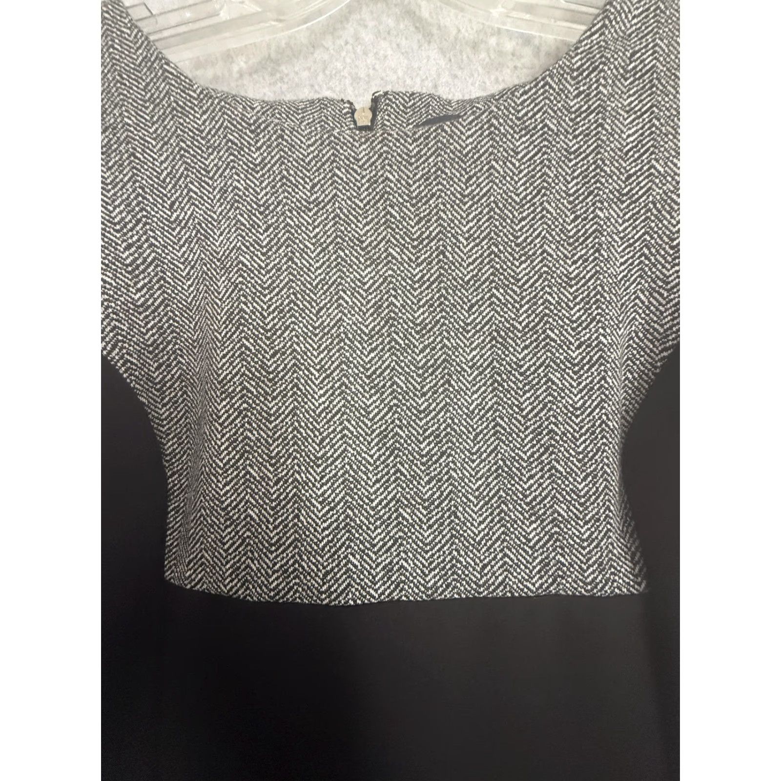 Tommy Hilfiger Tommy Hilfiger Dress Womens 12 Gray Herringbone Fit & Flare Knit Work Office Dress Size XL / US 12-14 / IT 48-50 - 2 Thumbnail