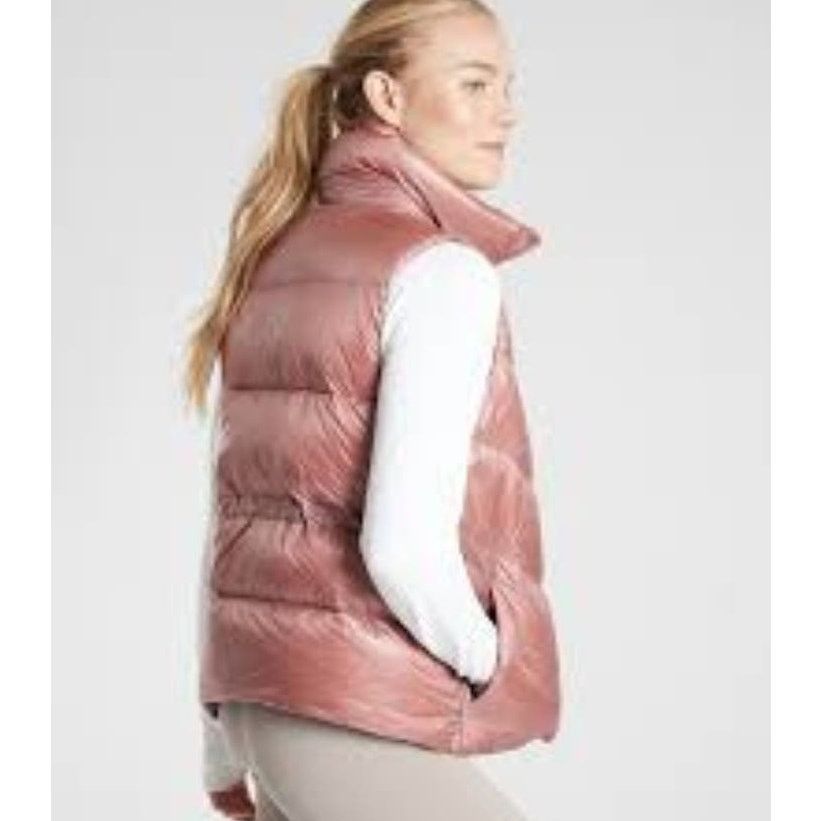 Athleta Athleta S800 Fill Lofty Duck Down Full Zip Puffer Vest Pink Size S / US 4 / IT 40 - 4 Thumbnail