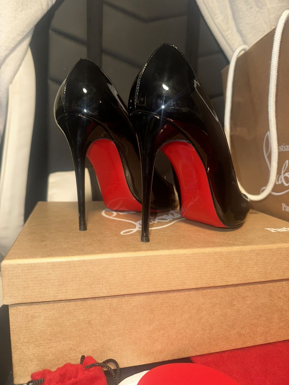 Christian Louboutin Kate 100m Black Pumps-Repair Lacquer Included**** Size US 7 / IT 37 - 1 Thumbnail