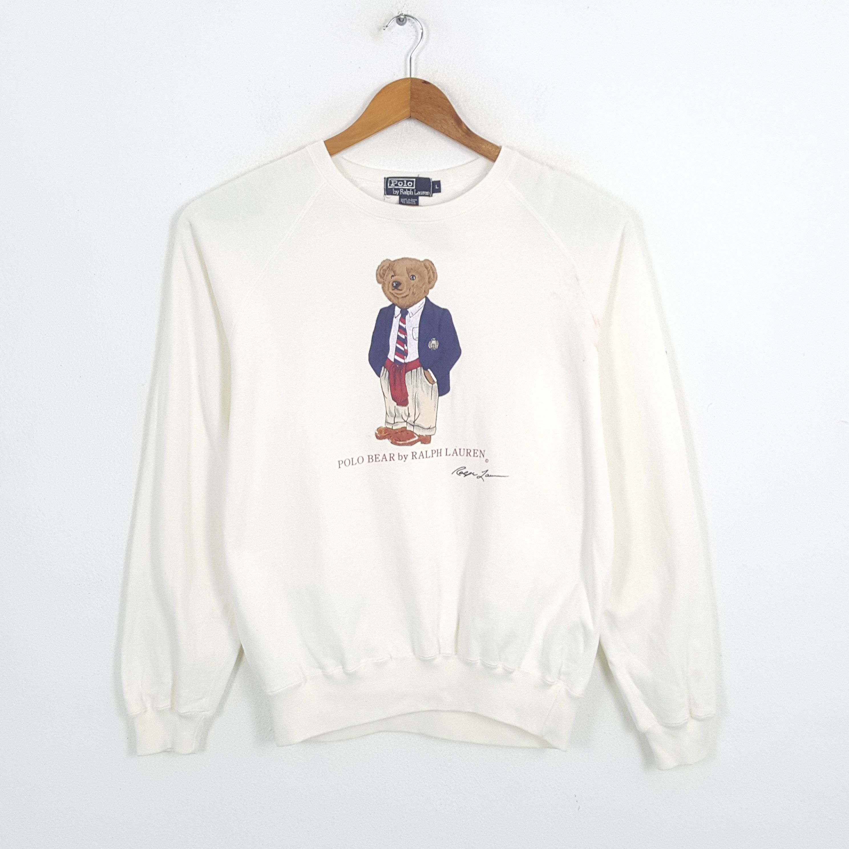 Polo Ralph Lauren × Vintage Vintage POLO BEAR by RALPH LAUREN Fashion Brand Sweatshirts Size US L / EU 52-54 / 3 - 1 Thumbnail