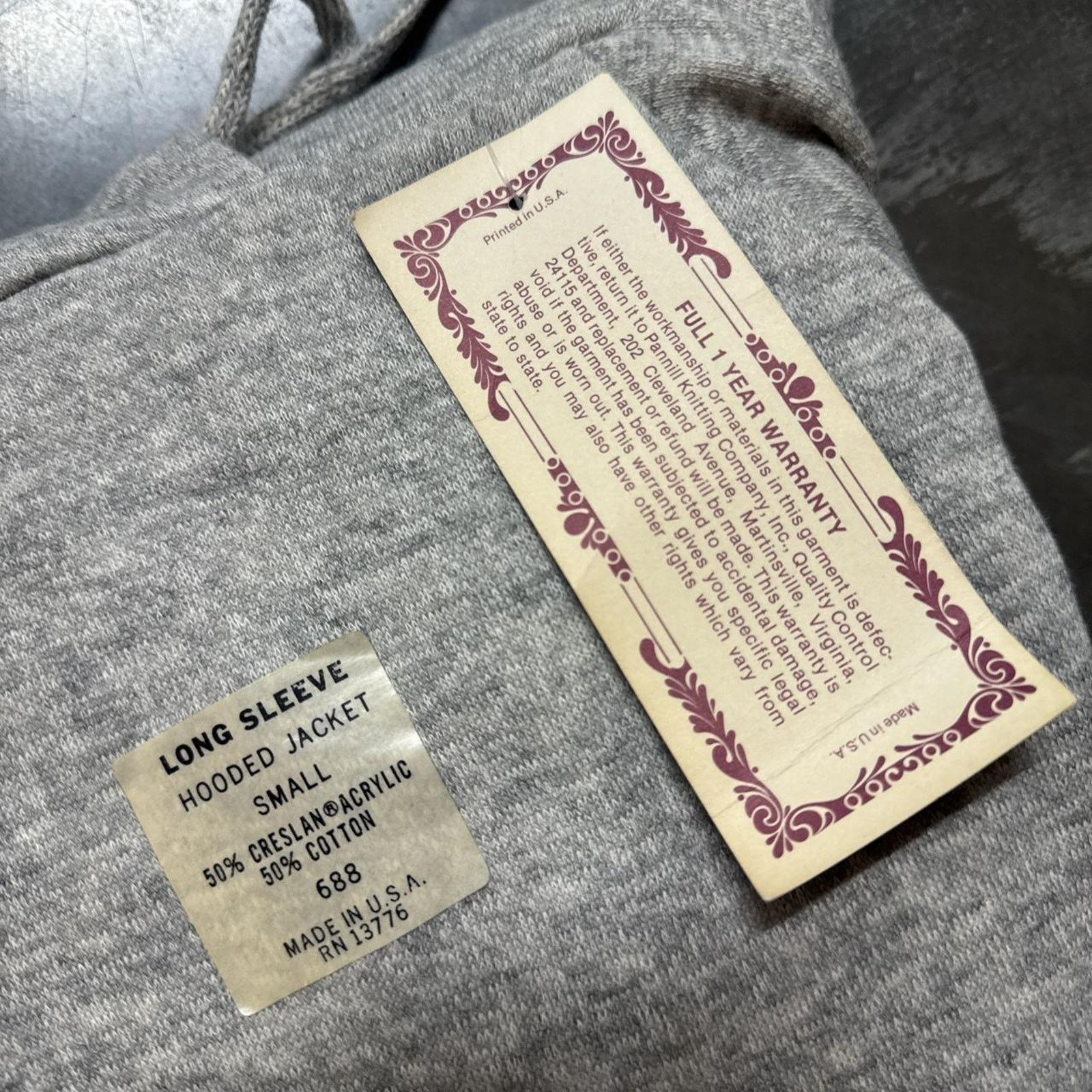 Vintage × Wrangler True Vintage 70s Wrangler 5050 Deadstock NWT Blank Hoodie Size US XS / EU 42 / 0 - 6 Thumbnail
