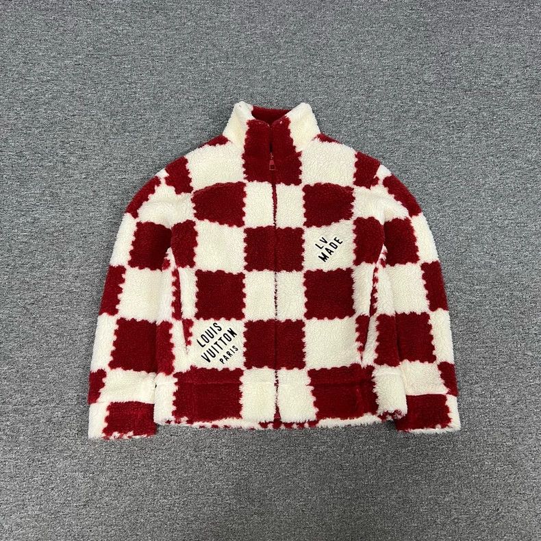 Louis Vuitton Louis Vuitton Red and white checkerboard teddy jacket 2505- Size US S / EU 44-46 / 1 - 1 Thumbnail