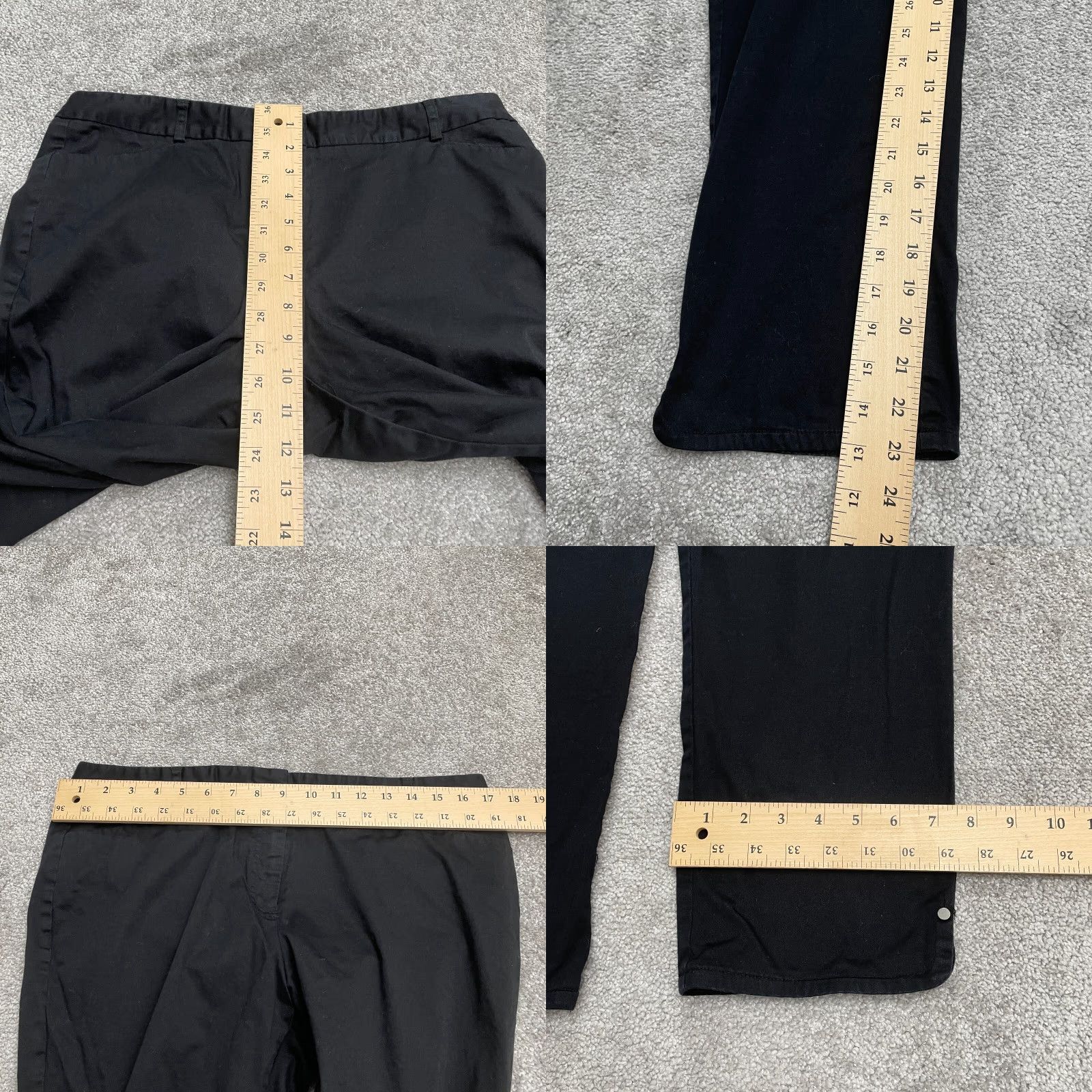 Van Heusen Van Heusen Pants Cropped 10 Black Mid Rise Cotton 34x23 Stretch Extensible Women Size 32" / US 10 / IT 46 - 8 Thumbnail