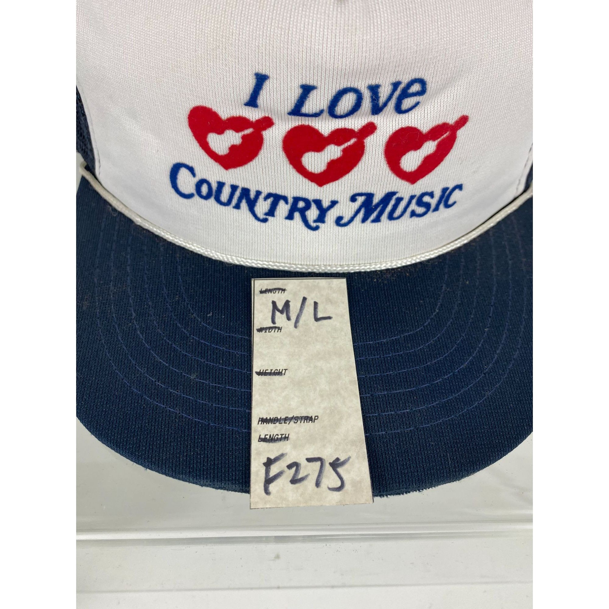 Other VTG "I Love Country Music" Trucker Mesh Snapback Cap White/N Size ONE SIZE - 7 Thumbnail