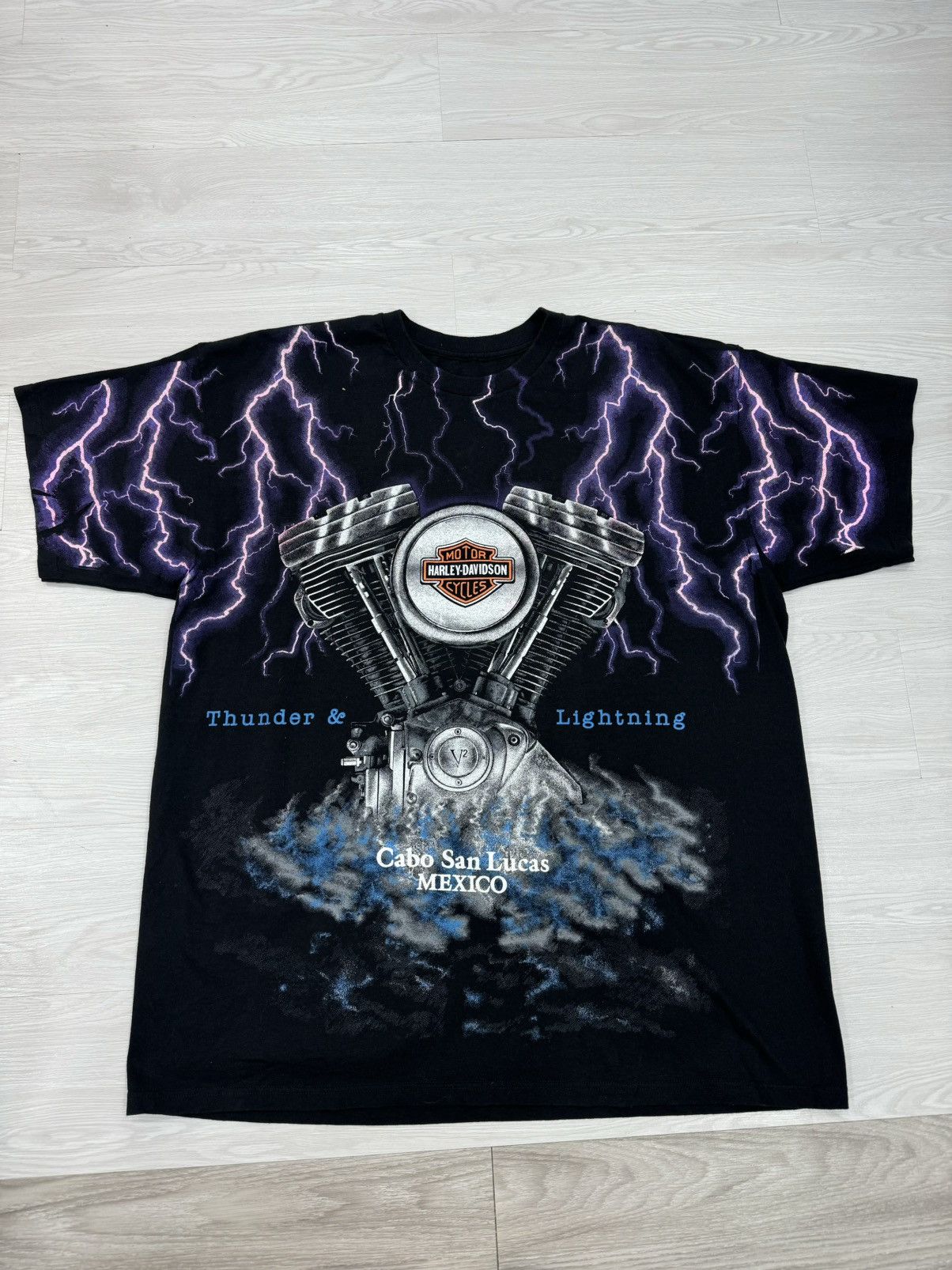 Harley Davidson Vintage Harley Davidson Thunder Shirt 90s Size US XXL / EU 58 / 5 - 2 Thumbnail