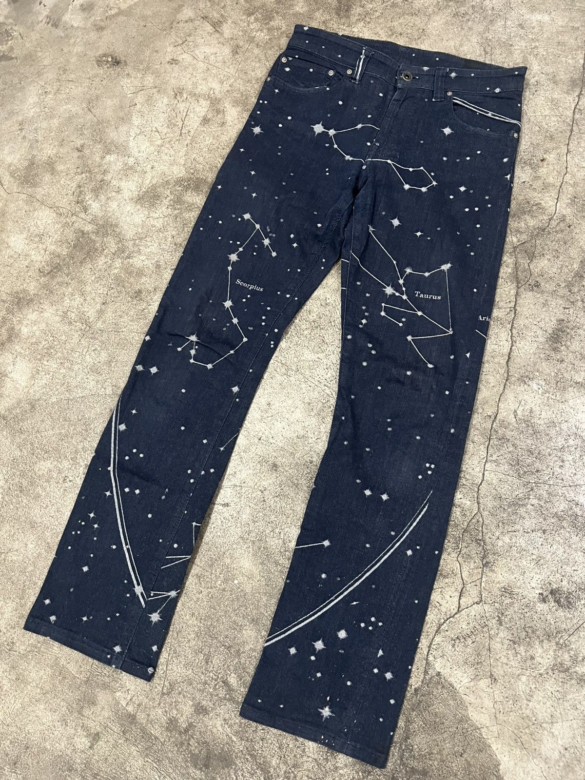 Issey Miyake Issey Miyake - SSO4 Astronomy Jacquard Stretch Denim Jeans Size US 29 - 2 Thumbnail