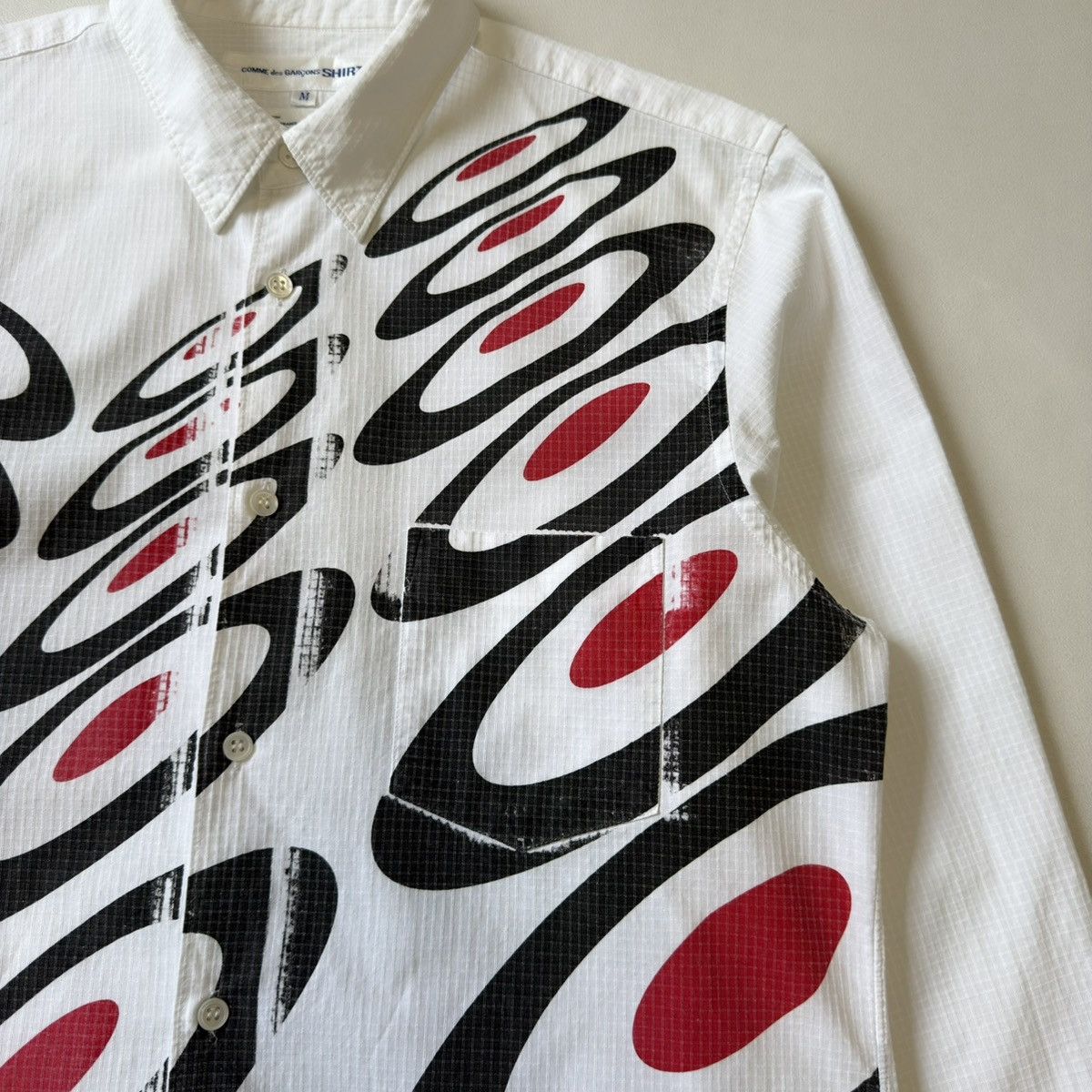 Comme des Garcons ‘Mod Target Print’ White Cotton Shirt Size US M / EU 48-50 / 2 - 7 Thumbnail
