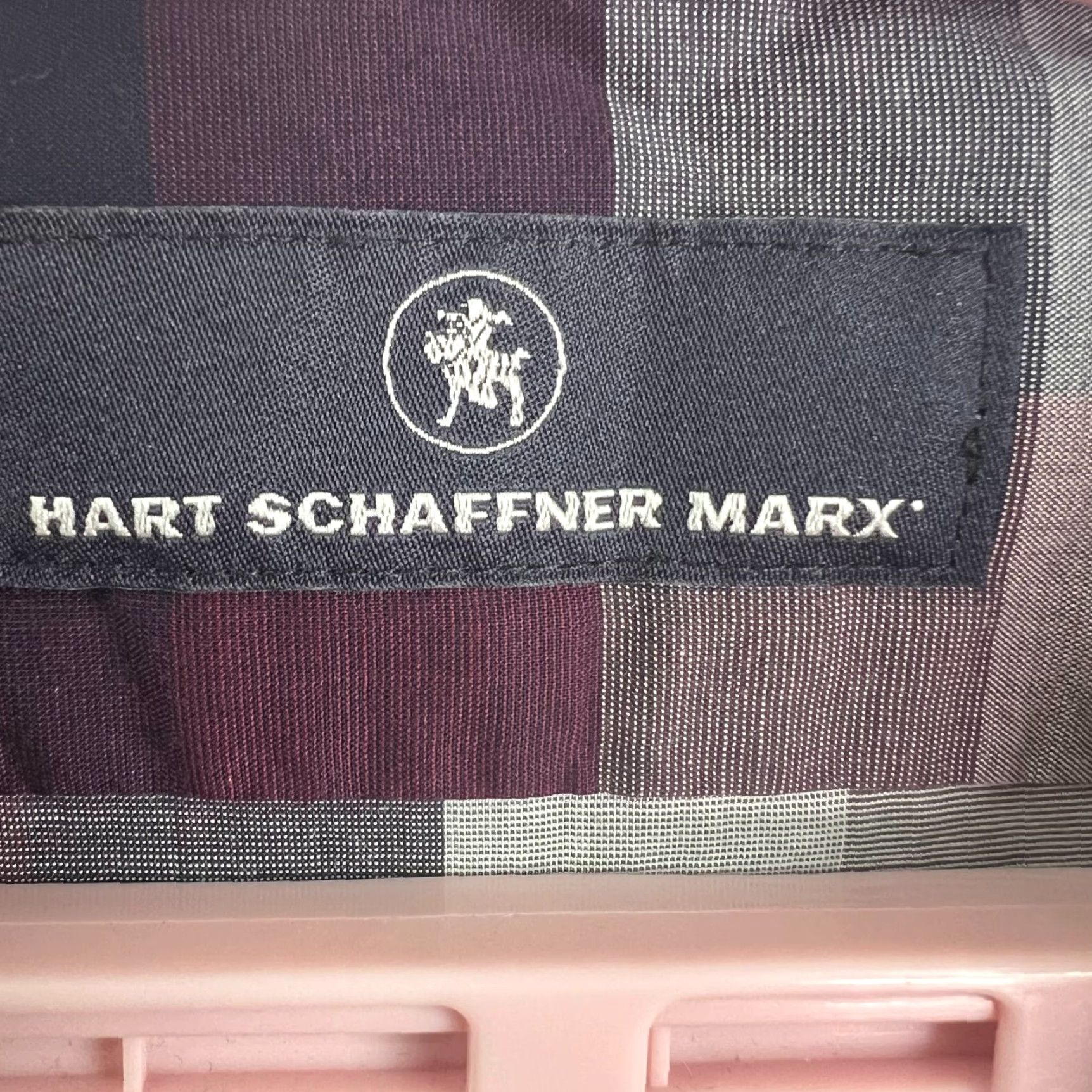 Hart Schaffner Marx Hart Schaffner Marx Shirt Plaid Button-Up Long Sleeve Mens L Purple Size US L / EU 52-54 / 3 - 5 Thumbnail