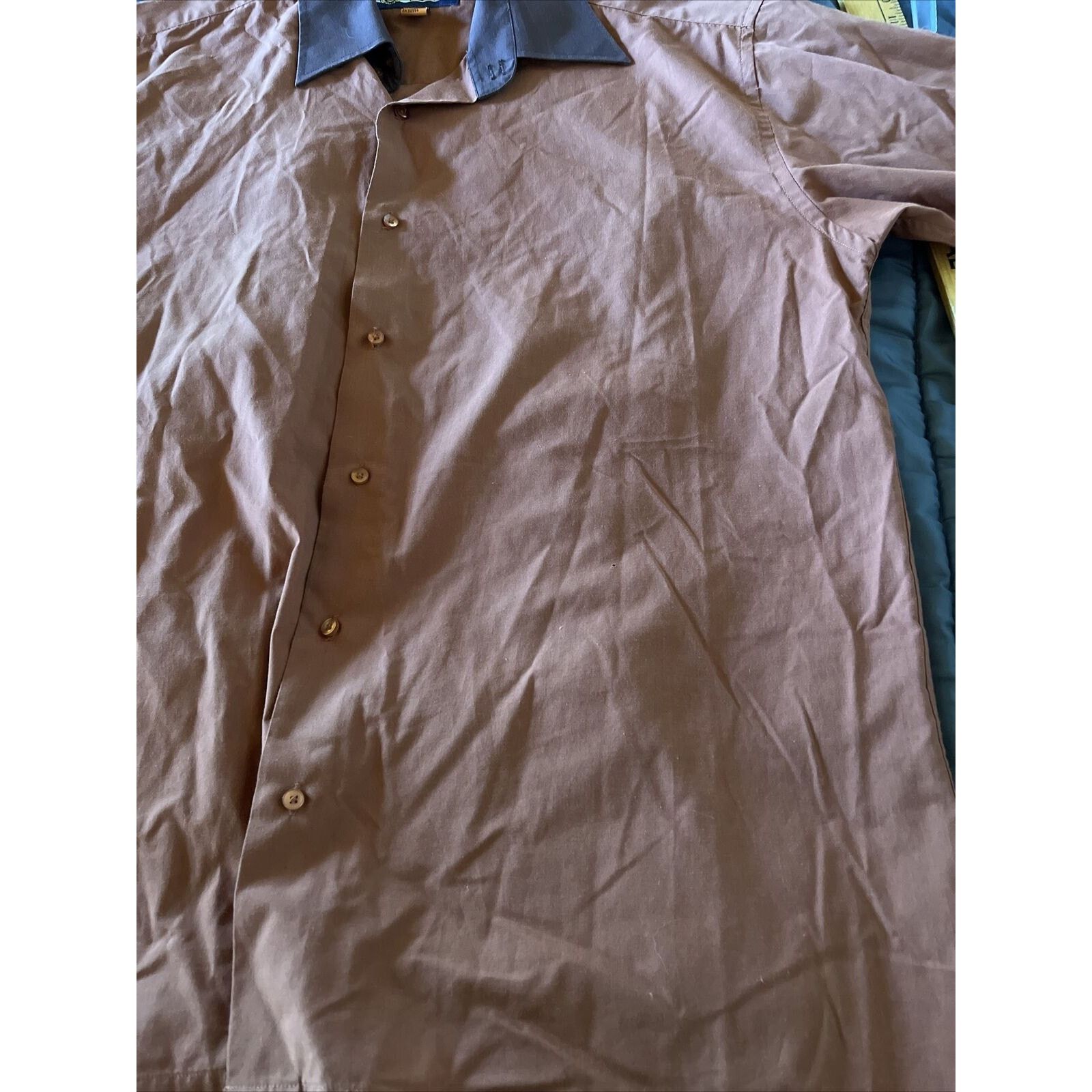 Other Veezo Men’s XL Orange Brown LS Button Polyester Blend Shirt Size US XL / EU 56 / 4 - 17 Thumbnail
