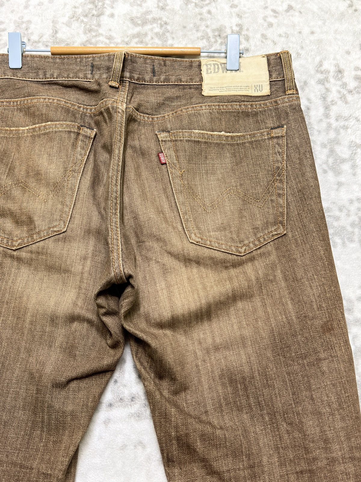 Edwin Vintage Edwin XV Brown Distressed Bootcut Flare Denim Jeans Size US 35 - 11 Thumbnail
