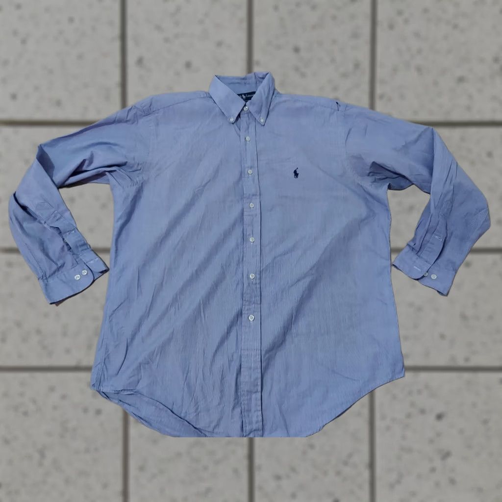 Polo Ralph Lauren Polo Ralph Lauren Dress Shirt Mens Blue Cotton 16 34 35 Button Shirt Regular Size 16 Blue Cotton Mens Dress Shirt Size 42R - 1 Thumbnail