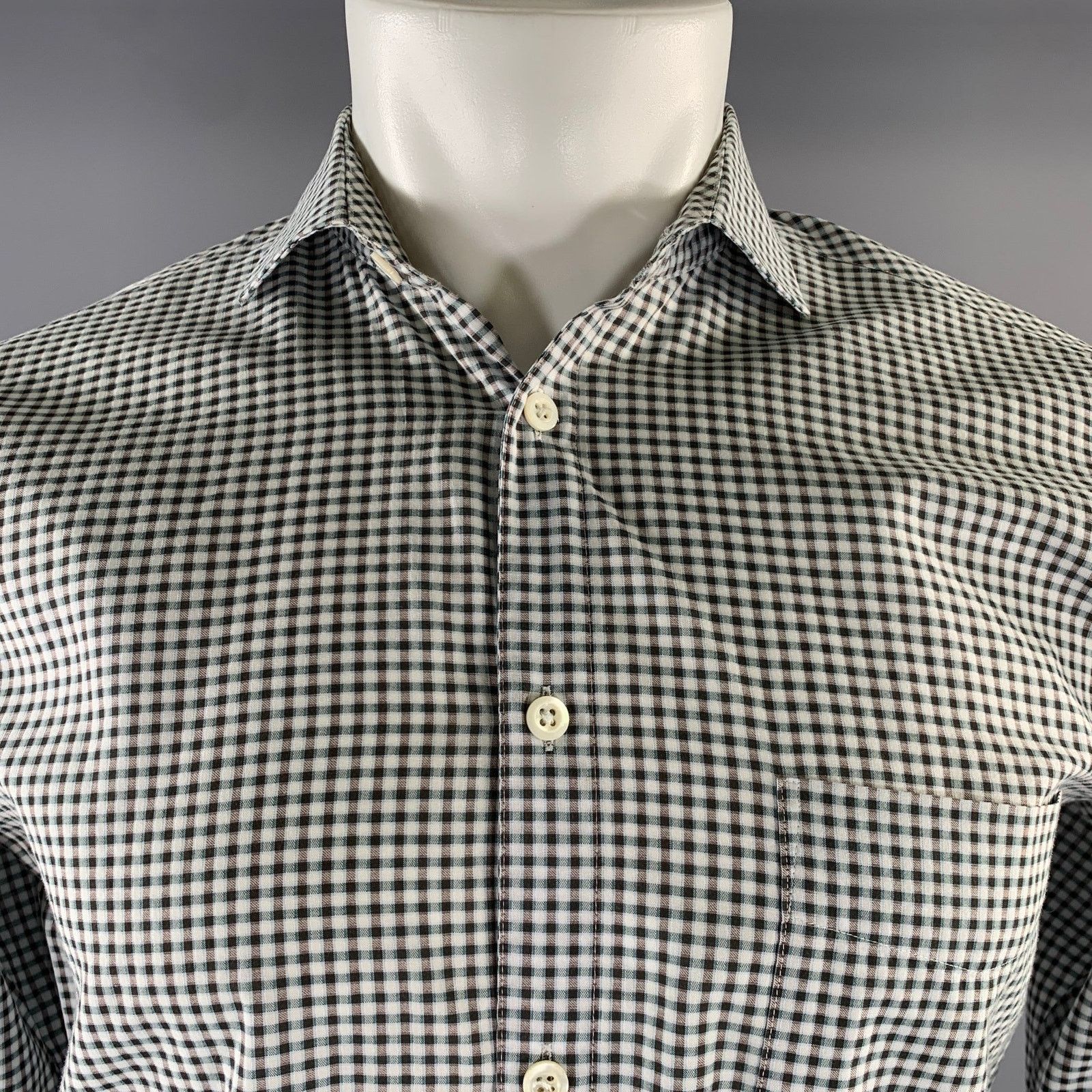 Billy Reid Size S White Multi-Color Checkered Cotton L/S Shirt Size US S / EU 44-46 / 1 - 2 Thumbnail