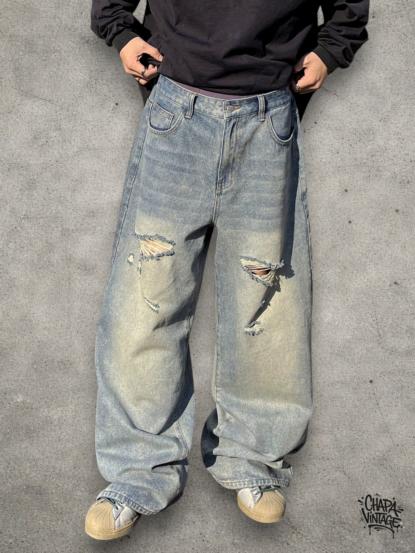 Vintage Distressed baggy jeans Size US 32 / EU 48 - 1 Thumbnail