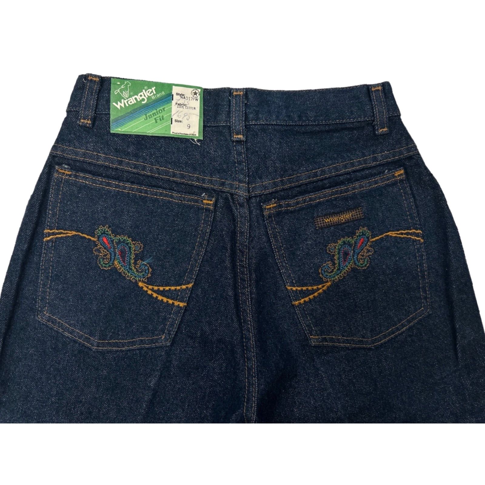 Wrangler VINTAGE Wrangler Jeans Tapered Womens Juniors 9 Dark Blue 90s Made in USA NWT Deadstock Paisley Back Pocket Size 30" / US 8 / IT 44 - 3 Thumbnail