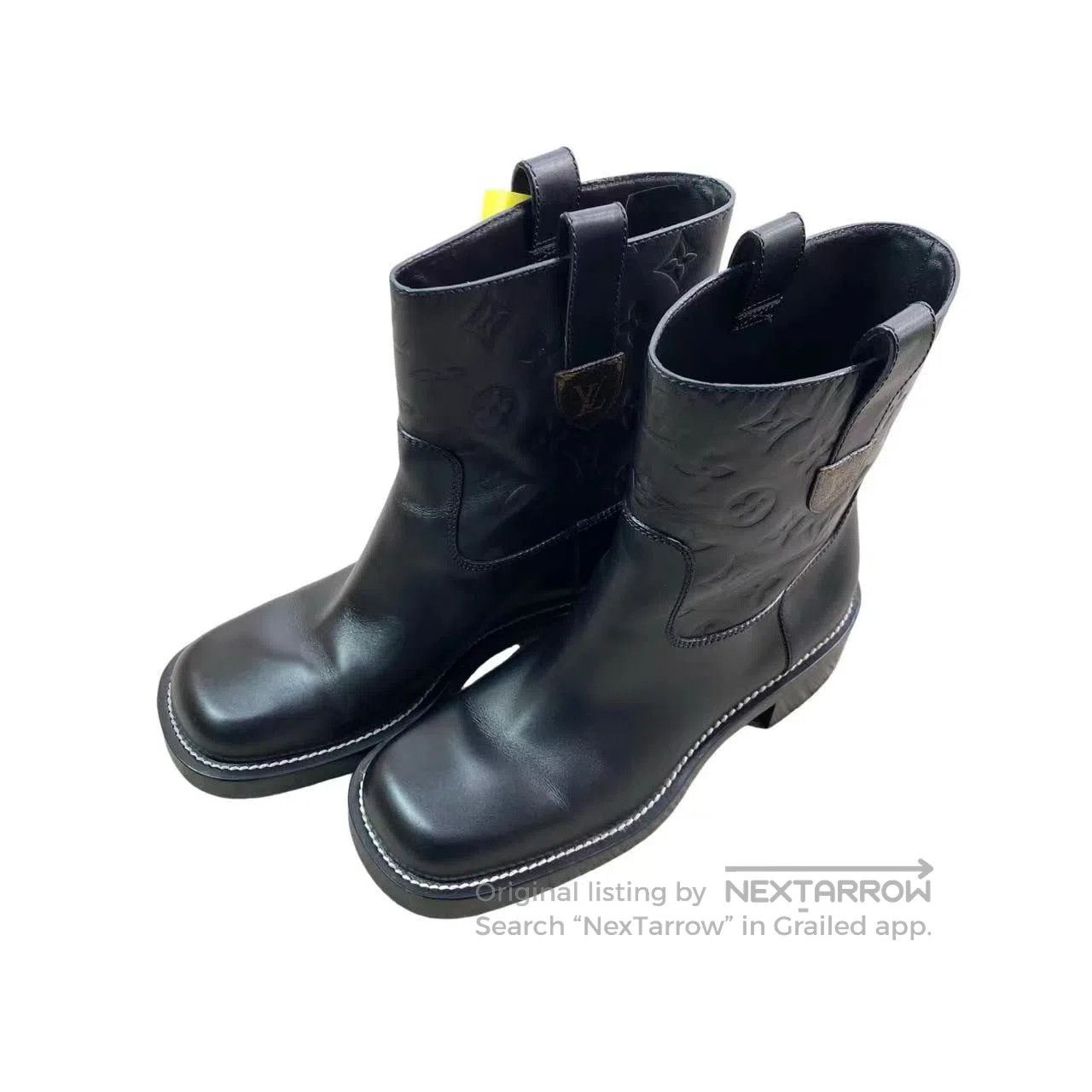Louis Vuitton Louis Vuitton Old-Fashioned Embossed Ankle Boots, Mid-Calf Size US 6.5 / IT 36.5 - 2 Thumbnail