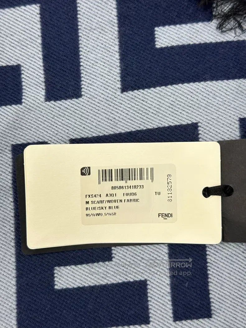 Fendi Fendi size 180*35 cm Blue and White Two-Sided Monogram Logo Size ONE SIZE - 3 Thumbnail