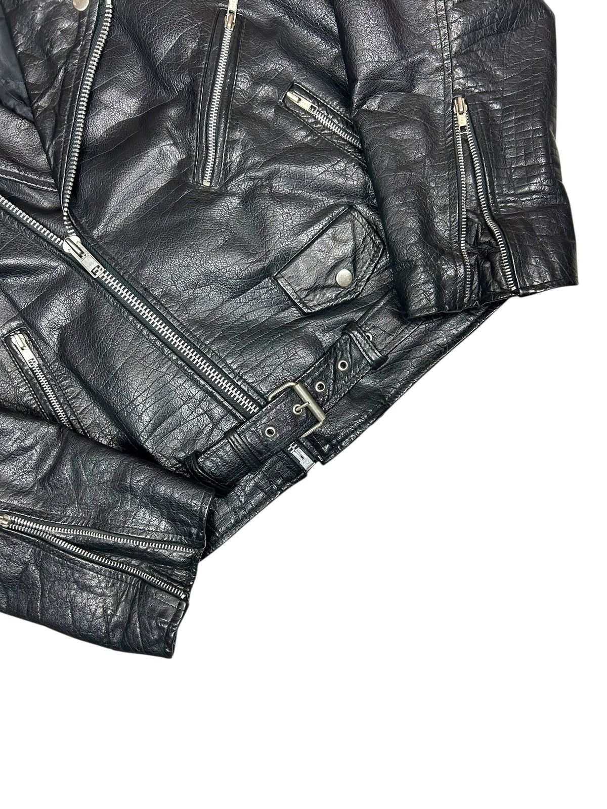 Genuine Leather Vintage Black Leather Biker jacket Size US M / EU 48-50 / 2 - 5 Thumbnail