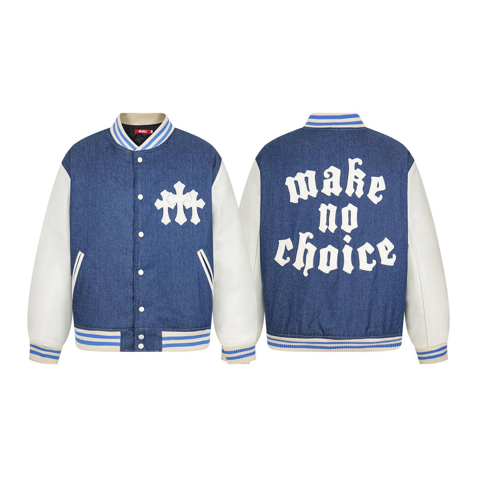Vintage Triple Cross Varsity Denim Jacket, Retro Letterman Jacket Size US M / EU 48-50 / 2 - 3 Thumbnail