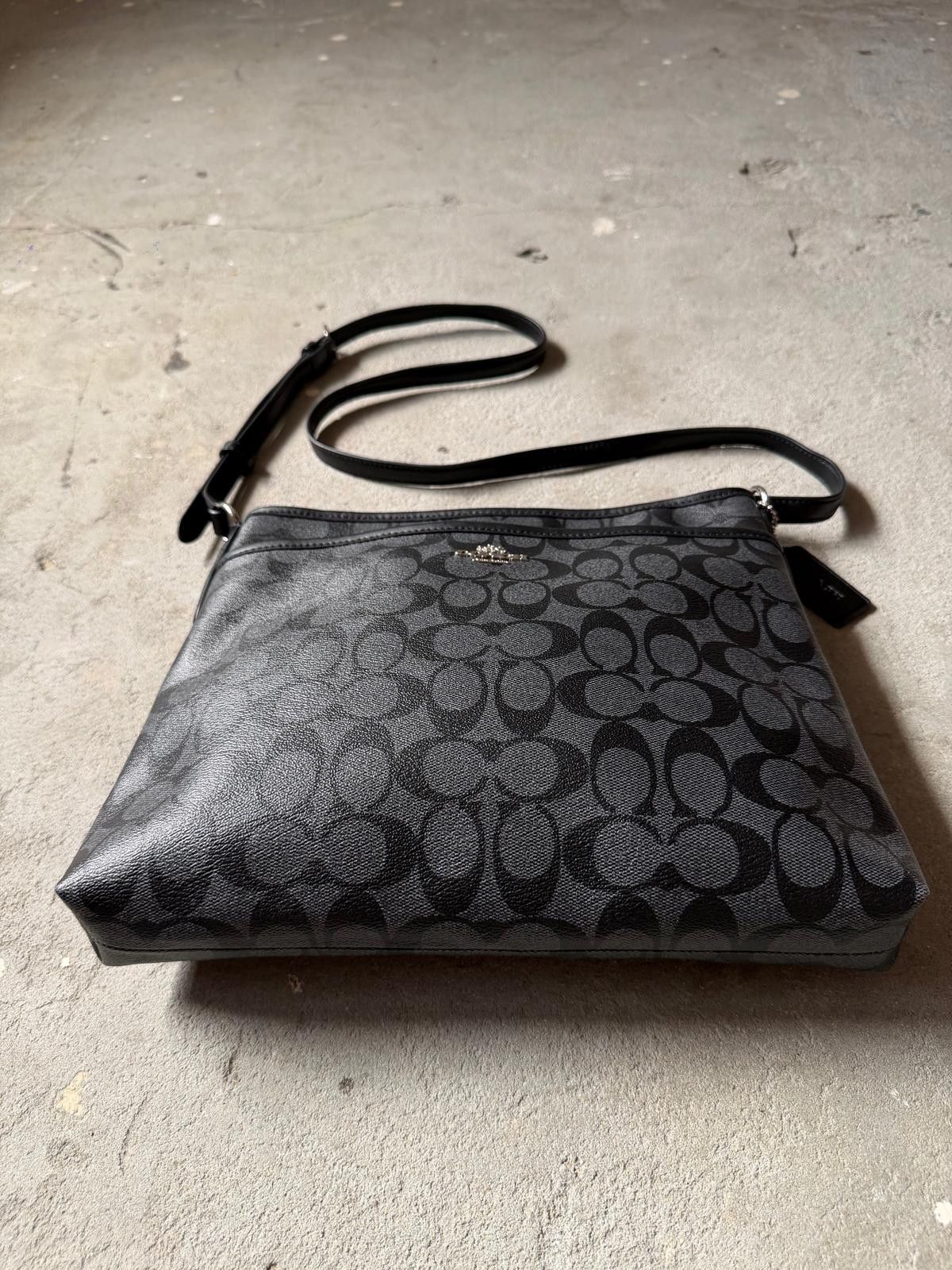 Coach Coach Signature PVC Messenger Bag Black/Grey Size ONE SIZE - 9 Thumbnail
